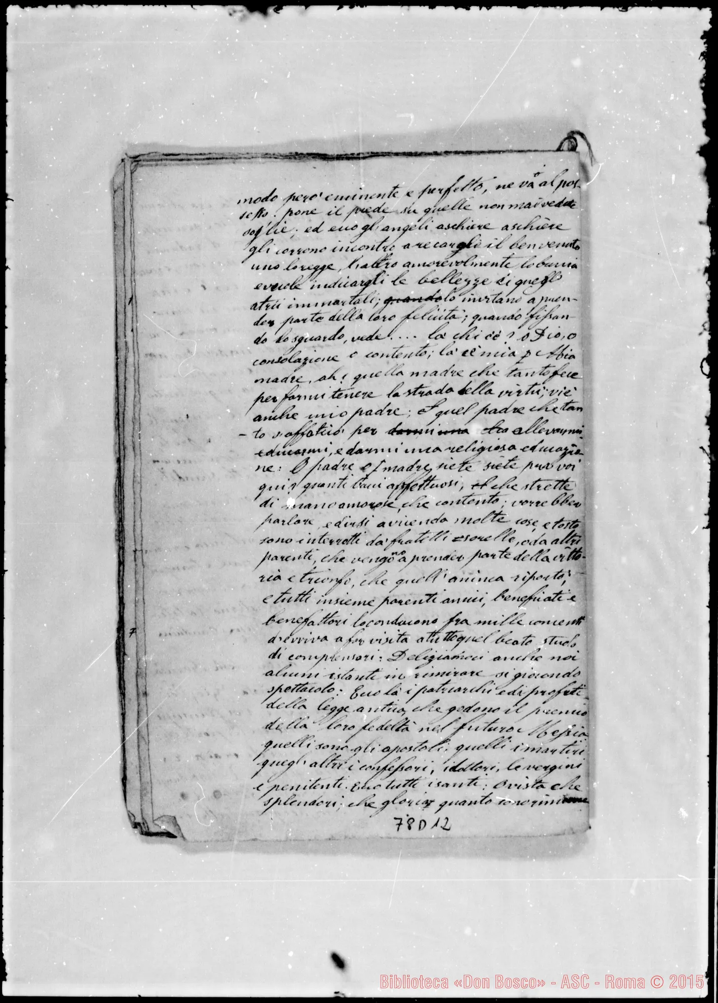 Fotogramma D 12 — «Exultabunt sancii in gloria…» Ms. Bosco, 30-6-1843