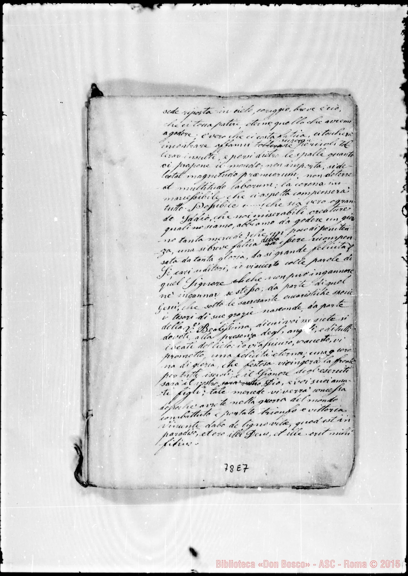 Fotogramma E 7 — «Exultabunt sancii in gloria…» Ms. Bosco, 30-6-1843