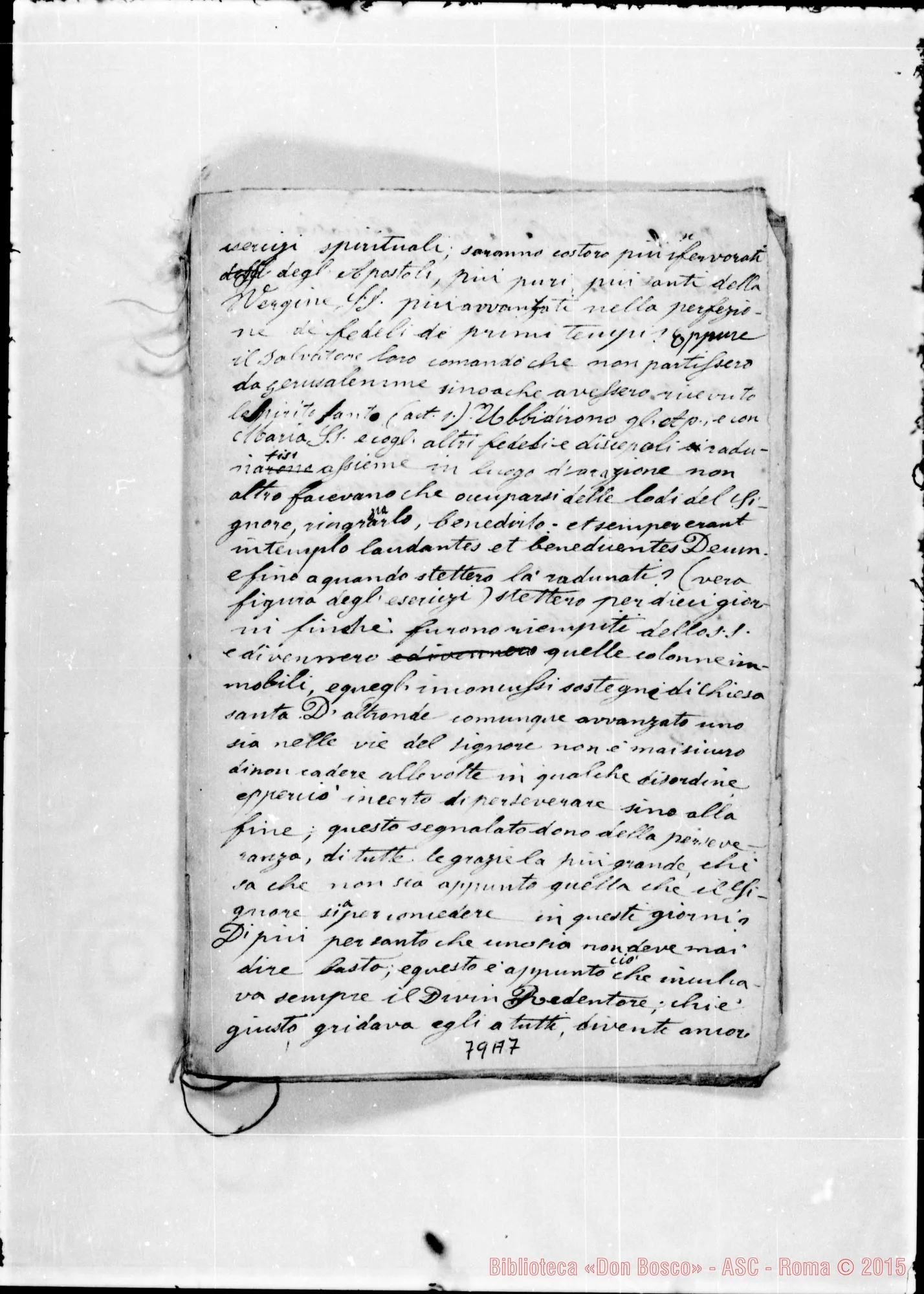 Fotogramma A 7 — «Introduzione ai santi esercizi spirituali». Ms., 30-11-1843