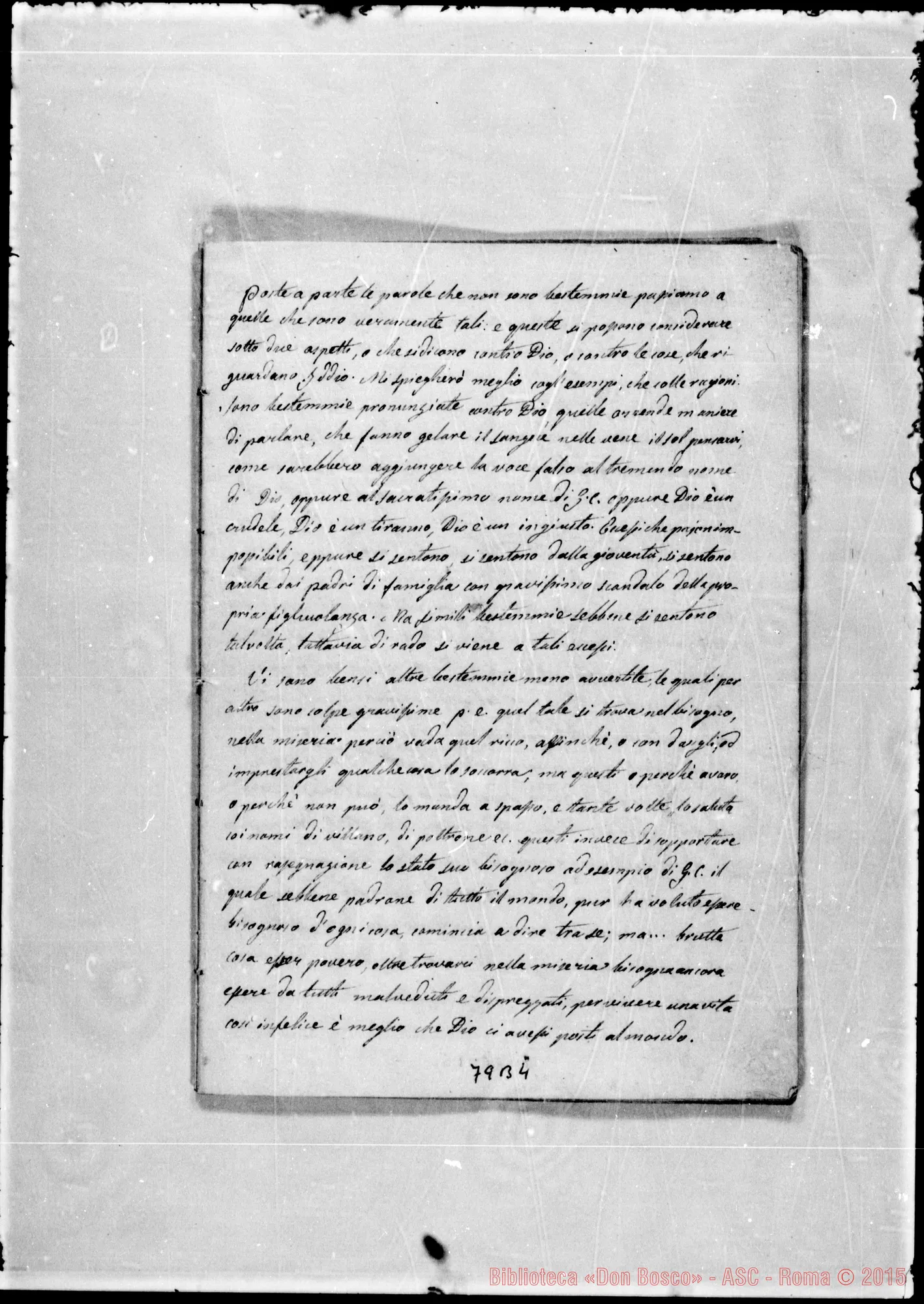 Fotogramma B 4 — «La Bestemmia». Ms.
