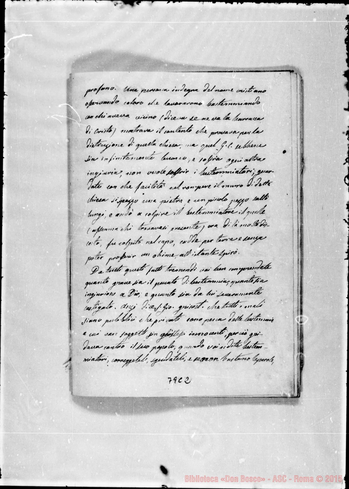 Fotogramma C 2 — «La Bestemmia». Ms.