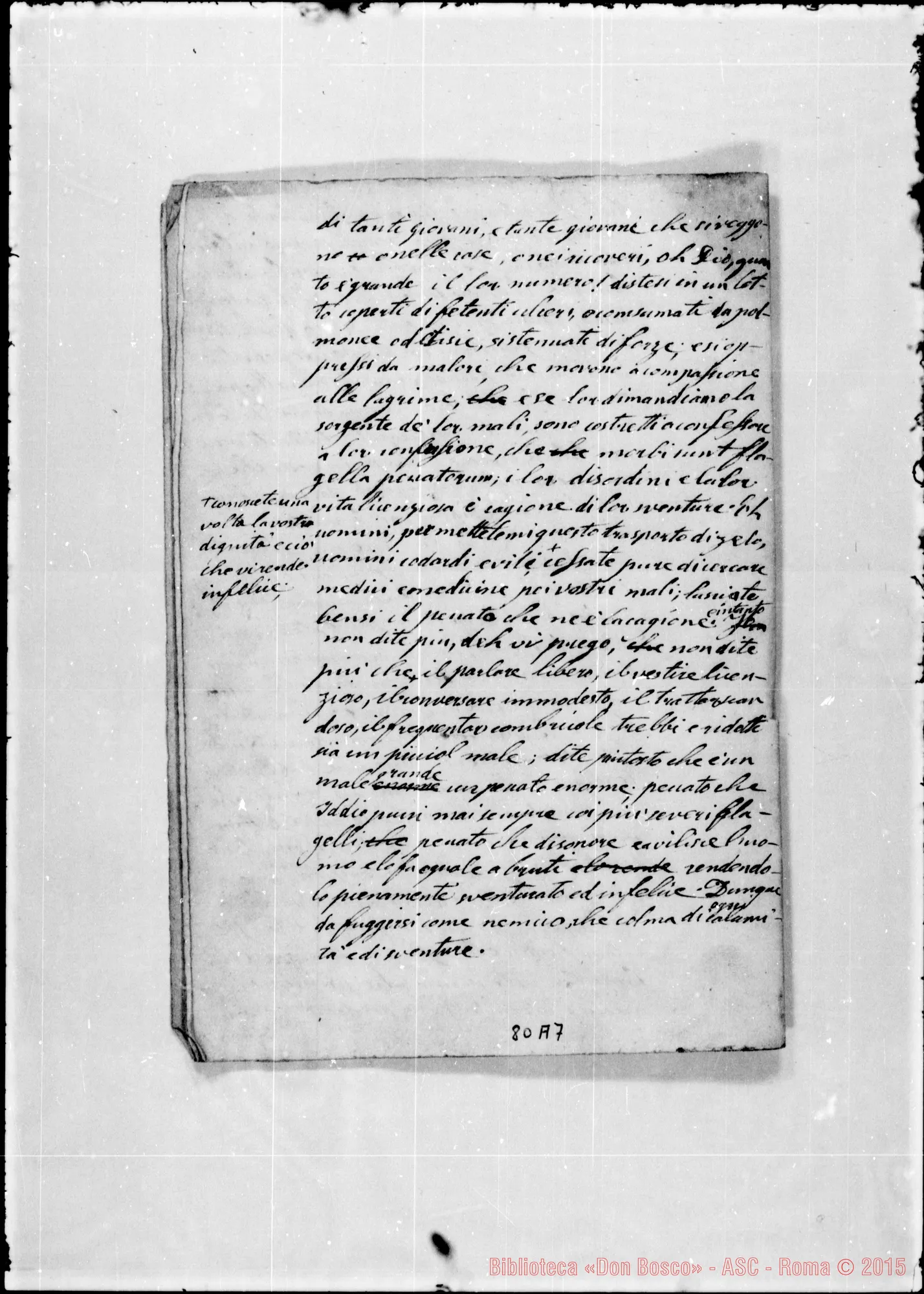 Fotogramma A 7 — «Non moechaberis…» Ms.