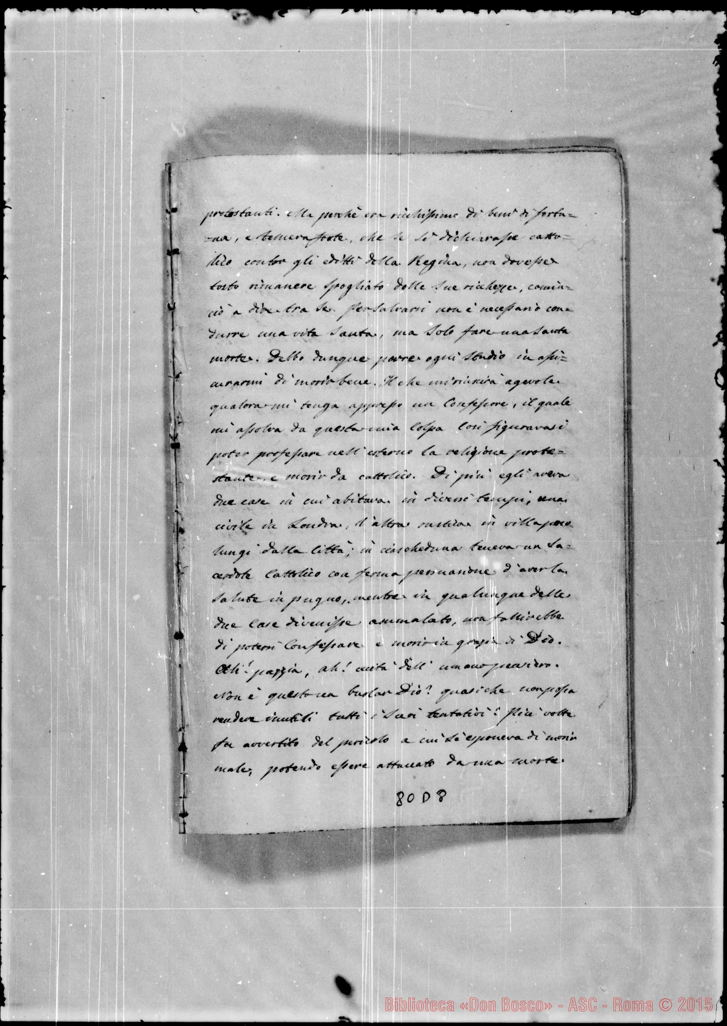 Fotogramma D 8 — «…Se gli uomini avessero sempre…» Ms.