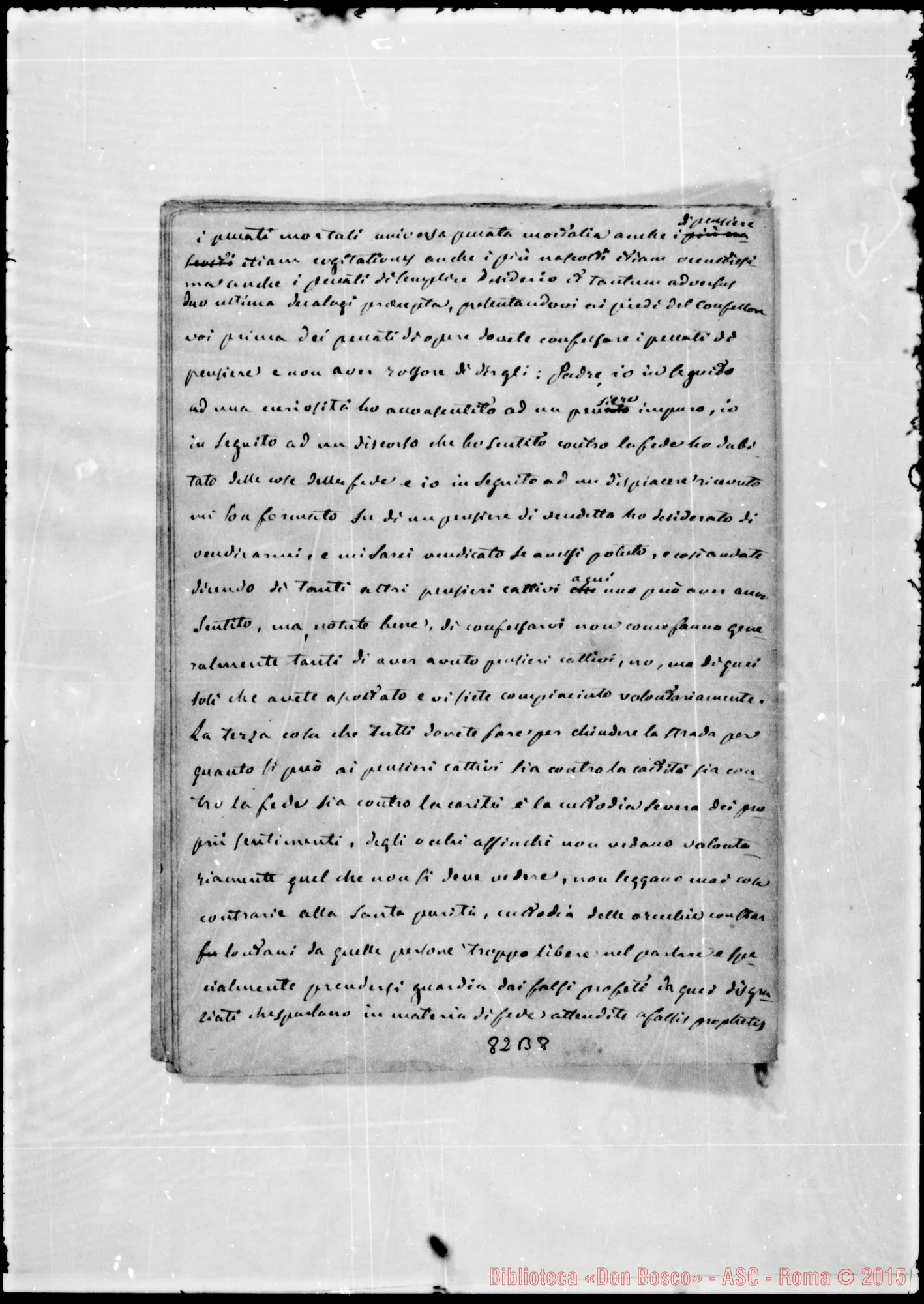 Fotogramma B 8 — «Pensieri cattivi». Ms.