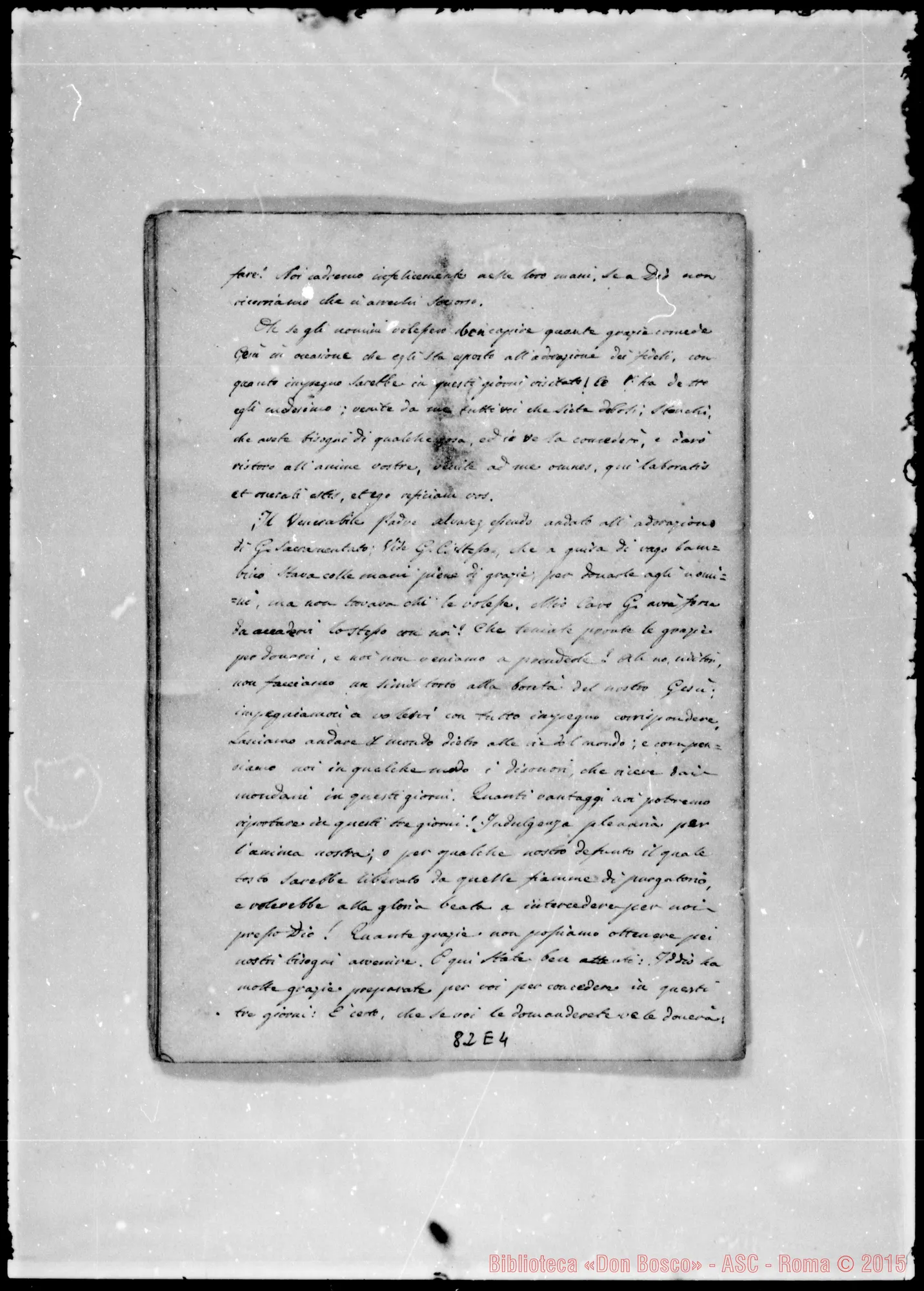 Fotogramma E 4 — Discorso per le Quarantore. Ms.