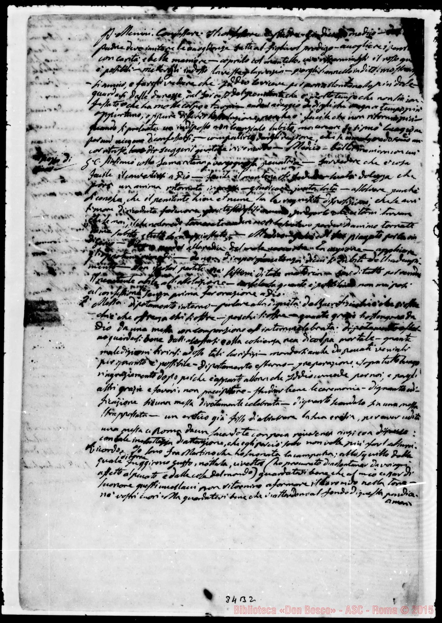 Fotogramma B 2 — «Esercizi spirituali fatti…». Ms. Bosco, 7-6-1842