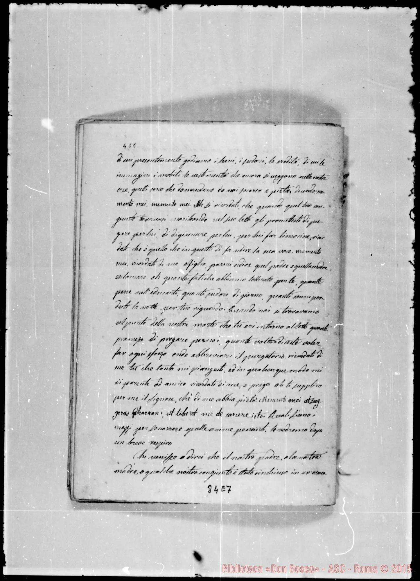Fotogramma E 7 — «Commemorazione dei fedeli defunti». Ms.
