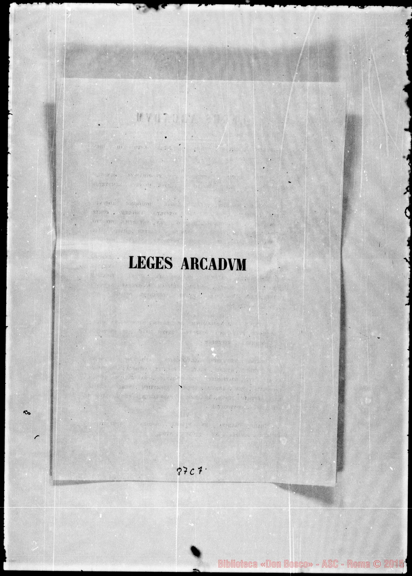 Fotogramma C 7 — Due diplomi di «Arcade»: 1873 E 1874. (ASC 112)