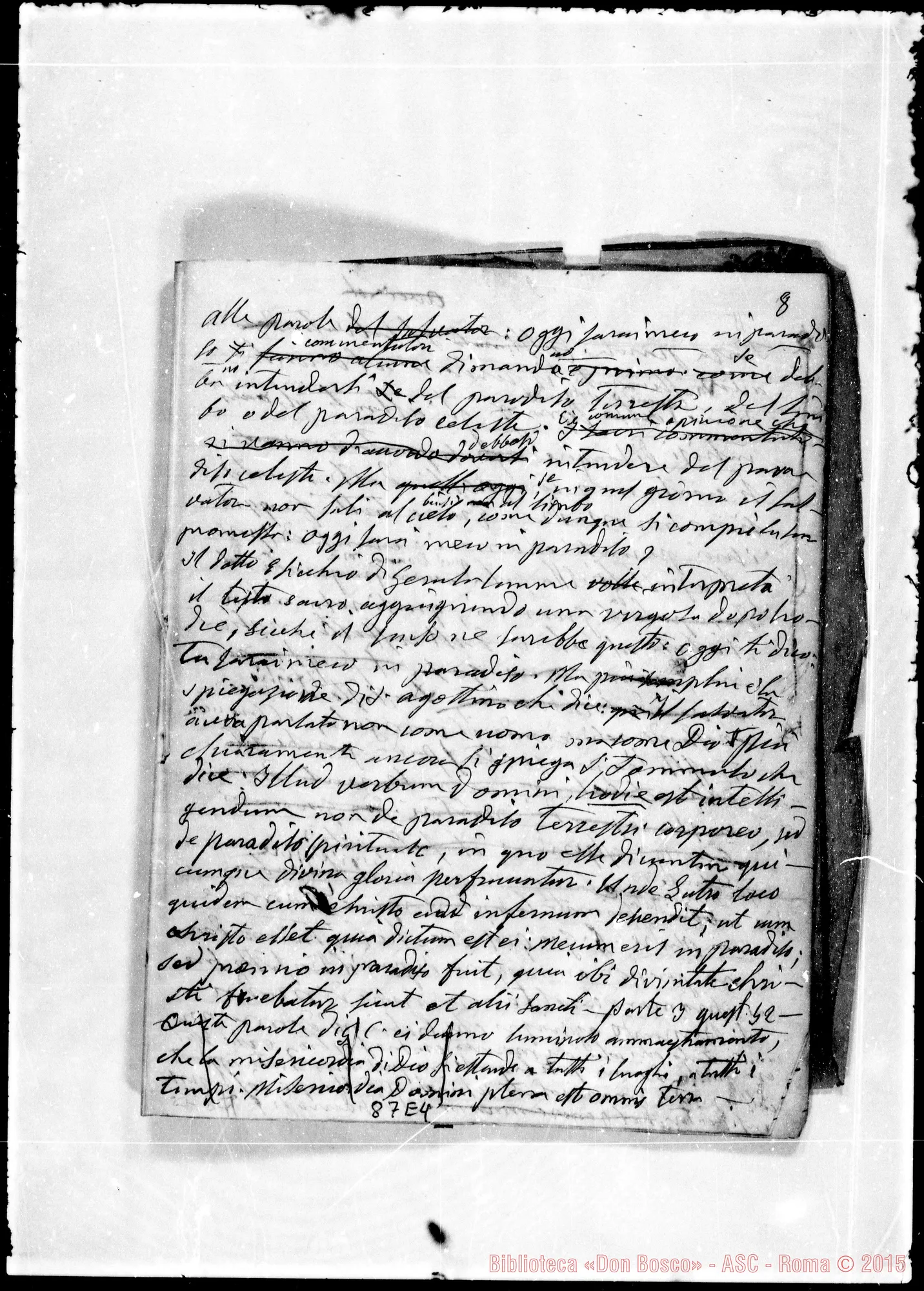 Fotogramma E 4 — Discorso di D. Bosco nella adunanza del Venerdì Santo 1876. Ms. Bosco