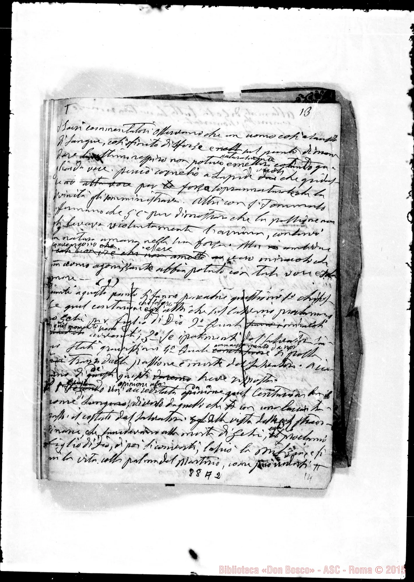Fotogramma A 2 — Discorso di D. Bosco nella adunanza del Venerdì Santo 1876. Ms. Bosco
