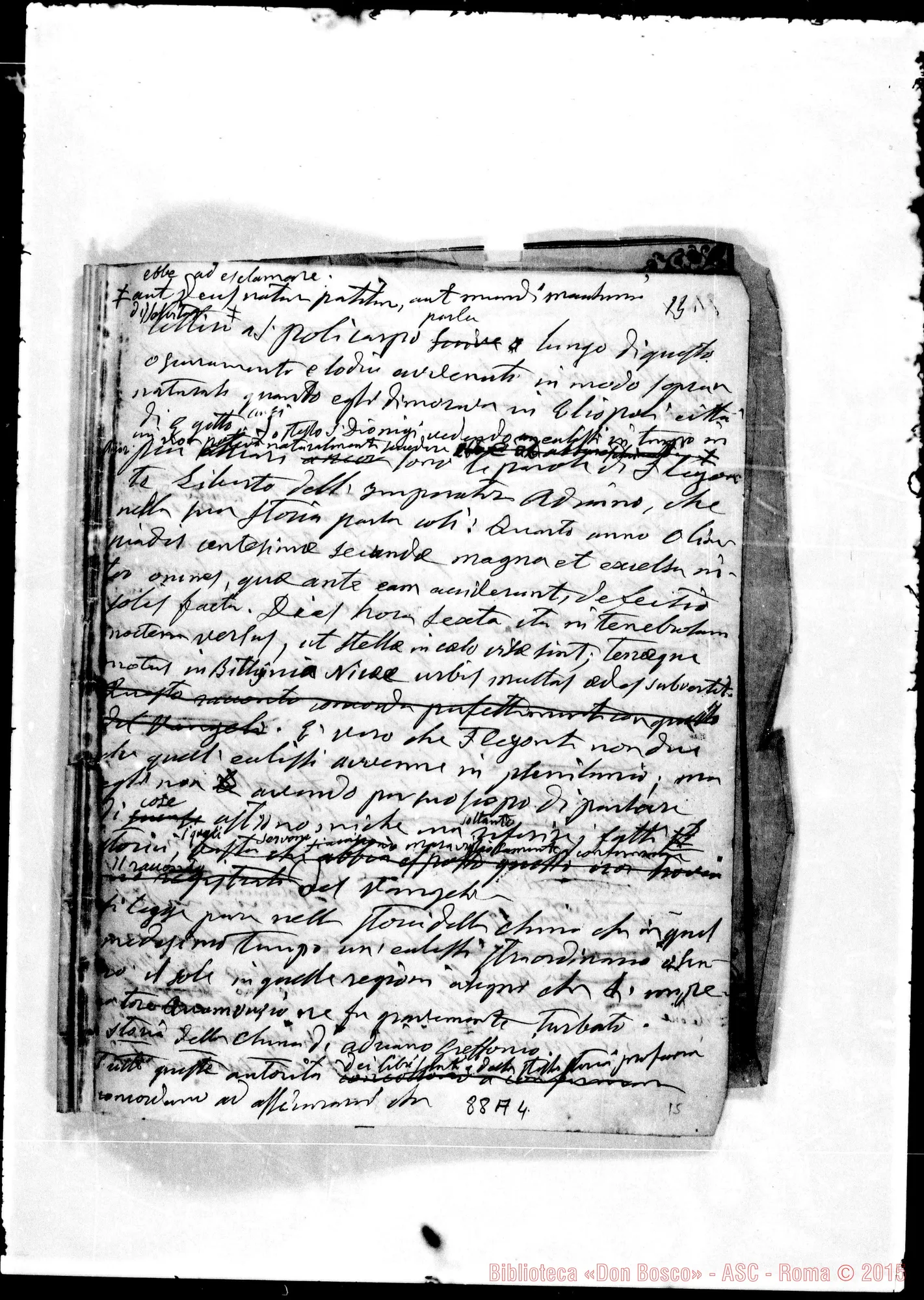 Fotogramma A 4 — Discorso di D. Bosco nella adunanza del Venerdì Santo 1876. Ms. Bosco