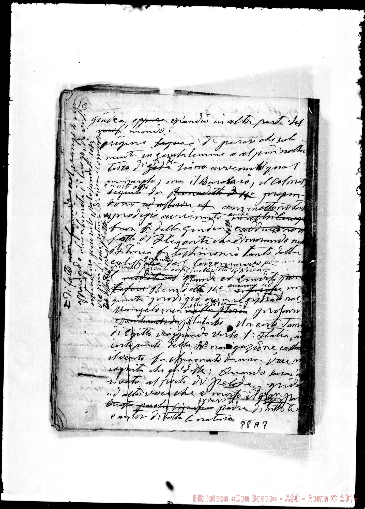 Fotogramma A 7 — Discorso di D. Bosco nella adunanza del Venerdì Santo 1876. Ms. Bosco