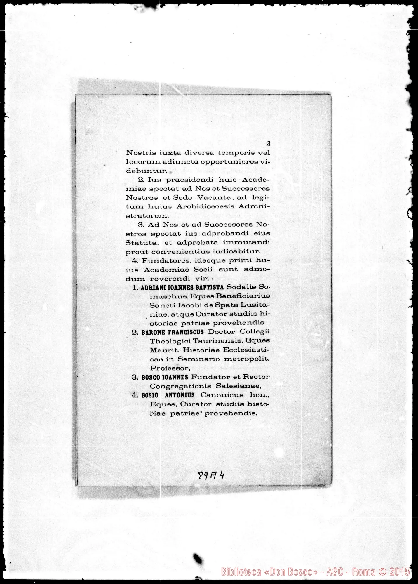 Fotogramma A 4 — Statuti dell’Accademia Storia Ecclesiastica. Stampato (ASC 112)