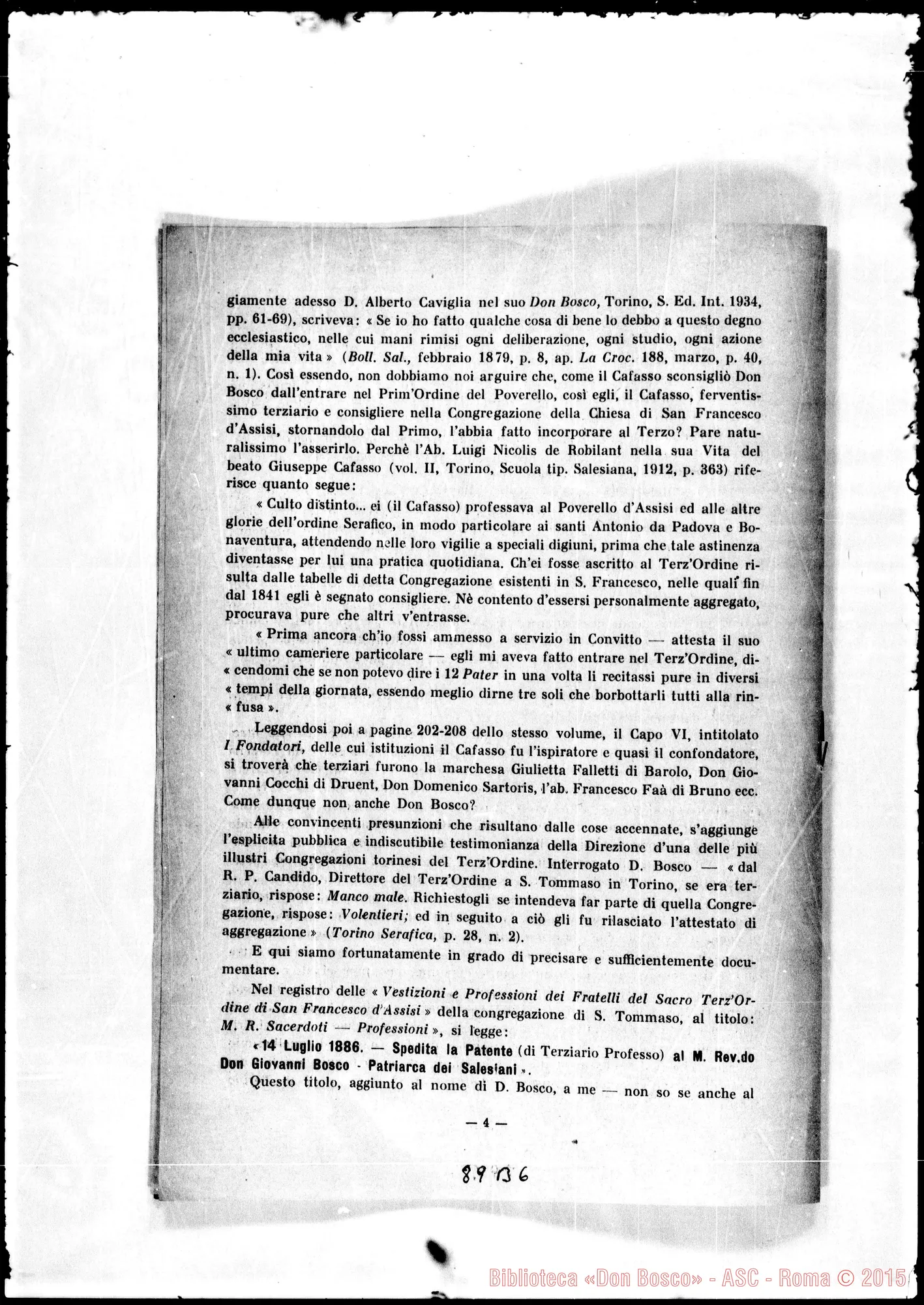 Fotogramma B 6 — Estratto del Bollettino Eucaristico. Stampato (ASC 112)