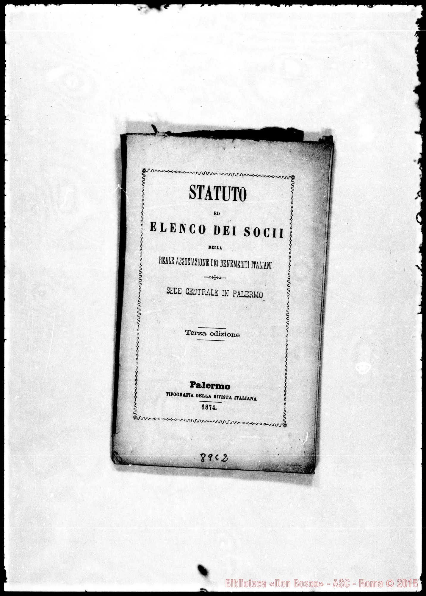 Fotogramma C 2 — Aggregazione alla Reale Associazione dei benemeriti italiani. Statuti (ASC 000112) 0005.- Don Bosco E i Protestanti (ASC 127)