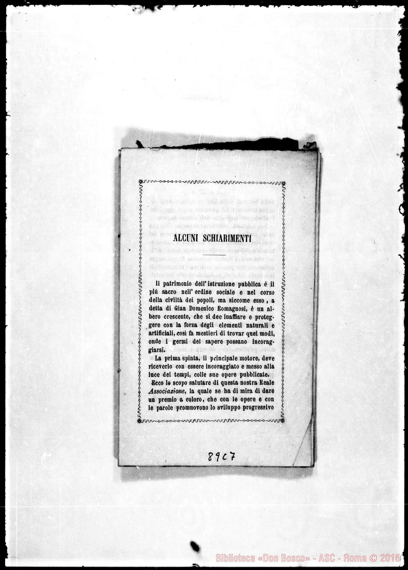 Fotogramma C 7 — Aggregazione alla Reale Associazione dei benemeriti italiani. Statuti (ASC 000112) 0005.- Don Bosco E i Protestanti (ASC 127)