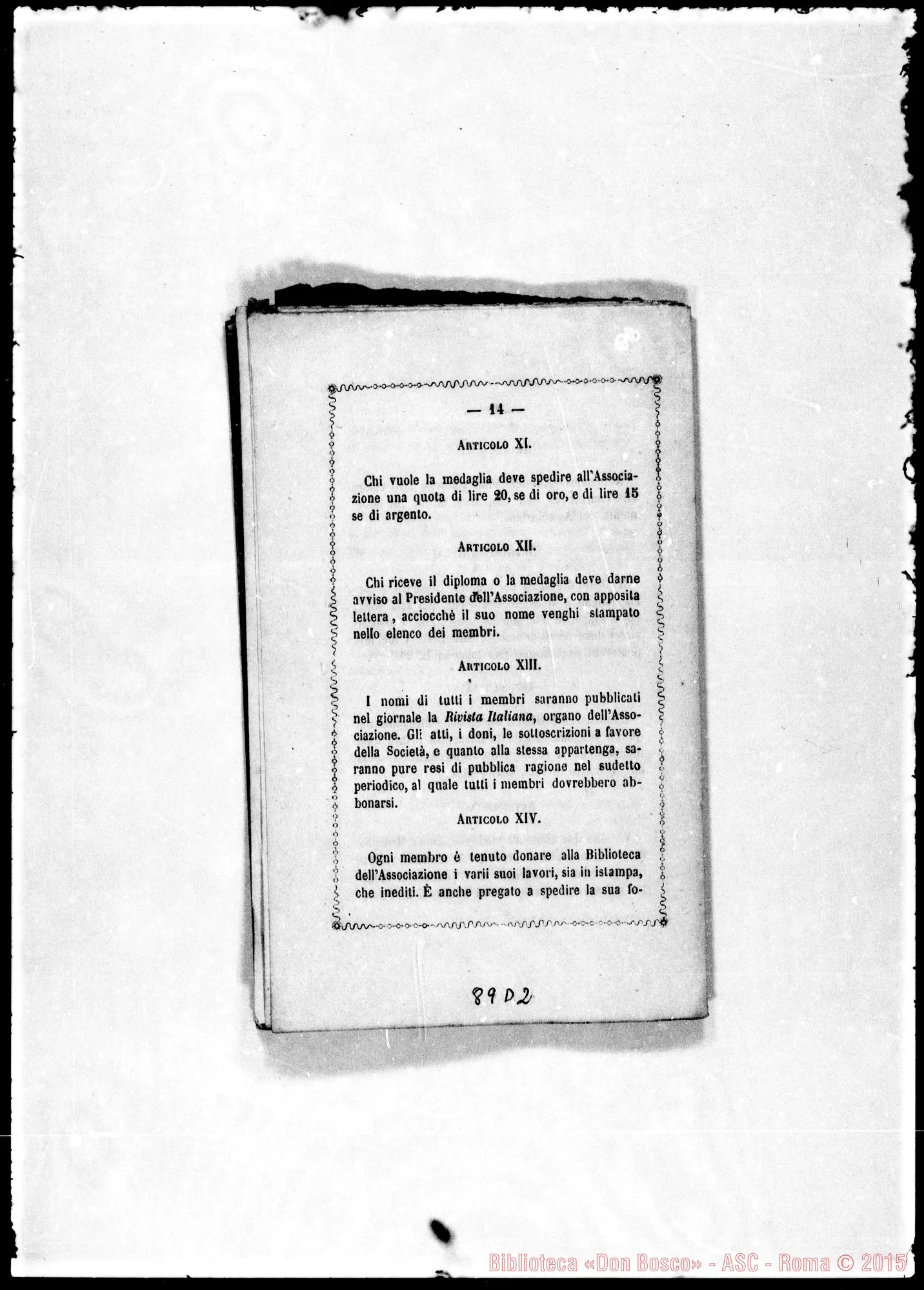 Fotogramma D 2 — Aggregazione alla Reale Associazione dei benemeriti italiani. Statuti (ASC 000112) 0005.- Don Bosco E i Protestanti (ASC 127)