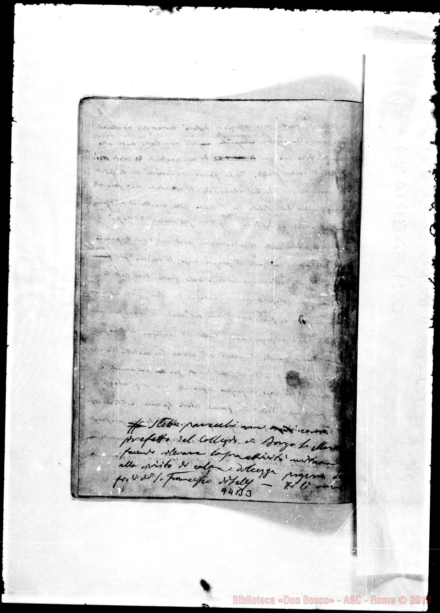 Fotogramma B 3 — Del Mastro (f 1879). Biografia in doppia redazione