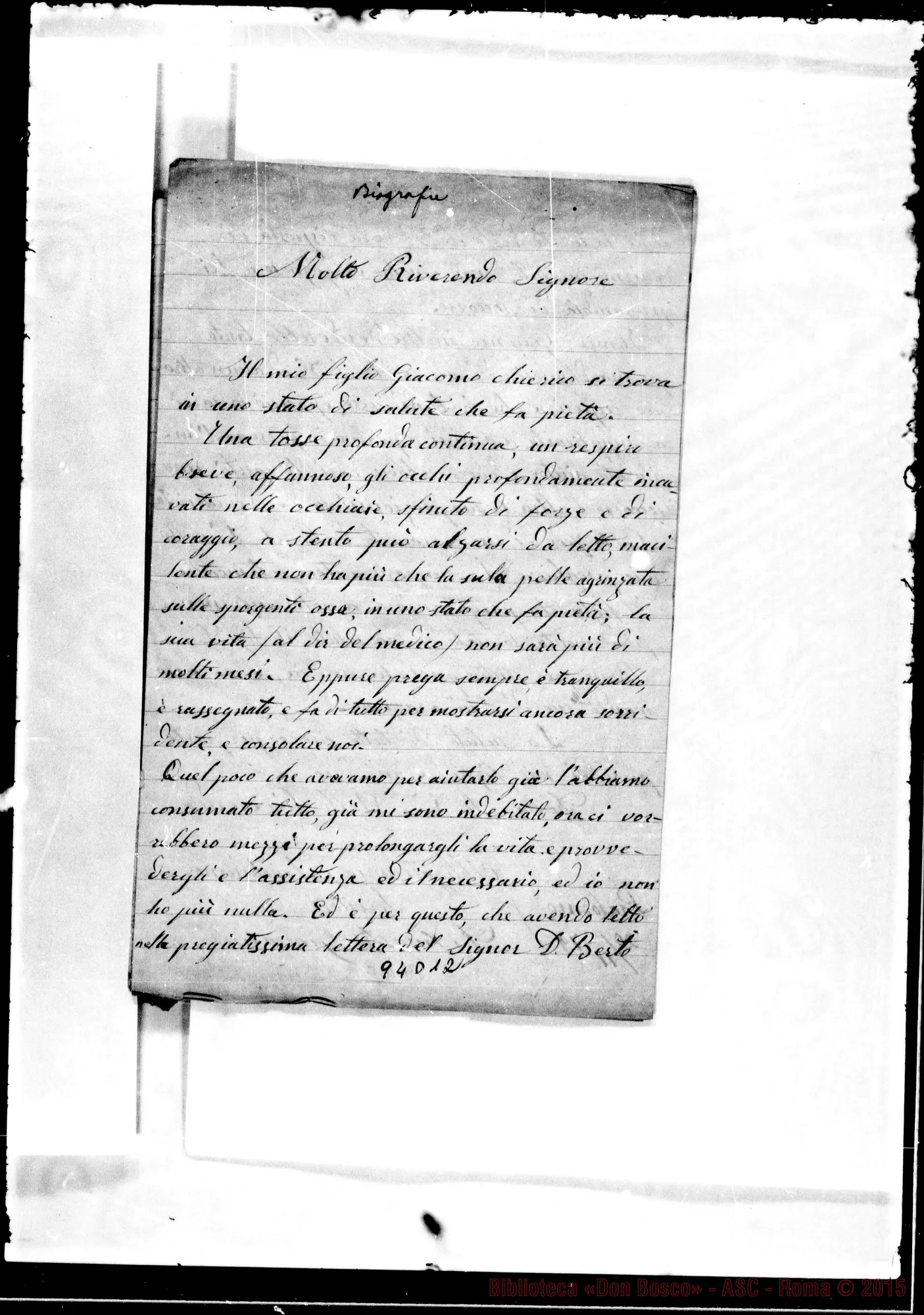 Fotogramma D 12 — Del Mastro (f 1879). Biografia in doppia redazione