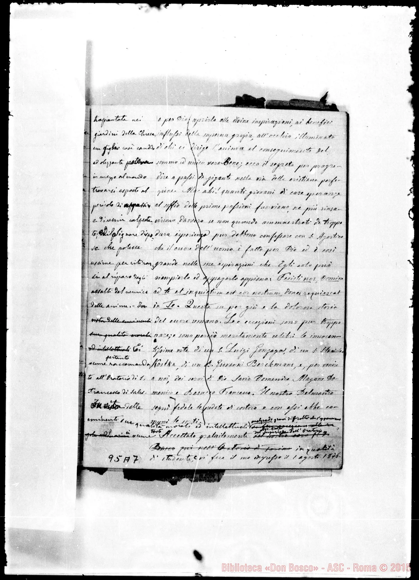 Fotogramma A 7 — Del Mastro (f 1879). Biografia in doppia redazione