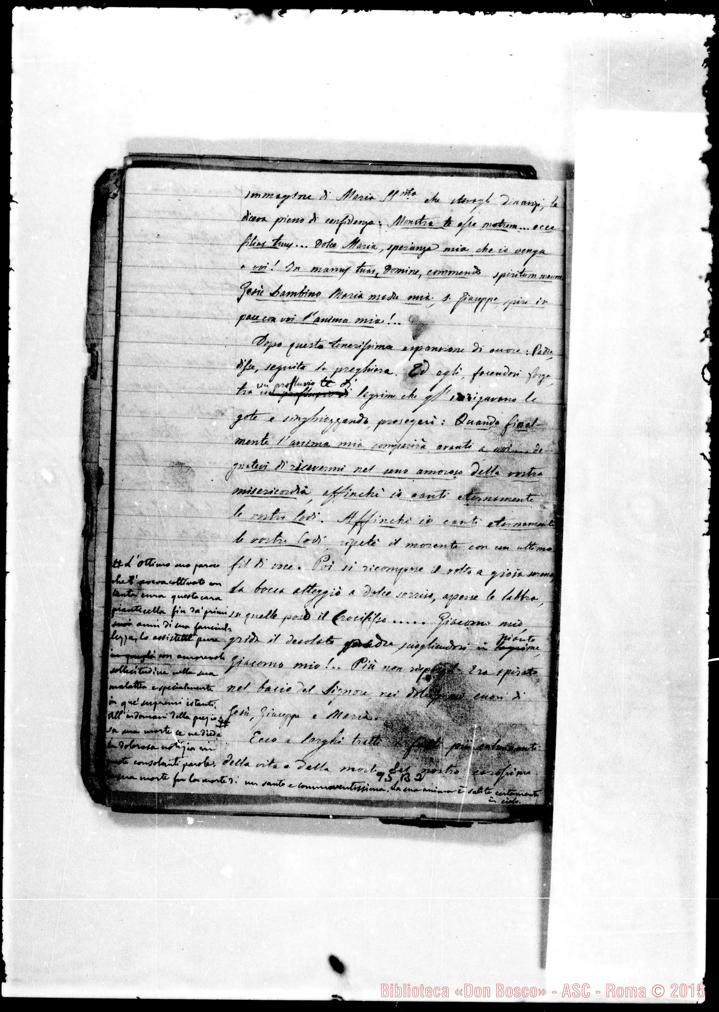 Fotogramma B 2 — Del Mastro (f 1879). Biografia in doppia redazione