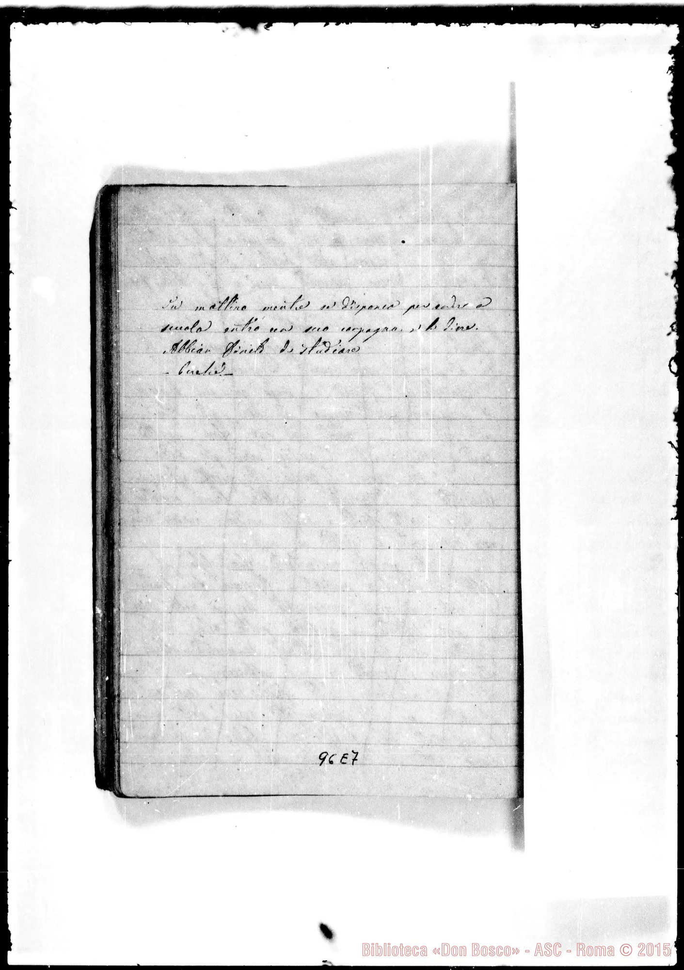 Fotogramma E 7 — Mazzarello Giuseppe: Ms. con correzioni Bosco. Quattro quaderni