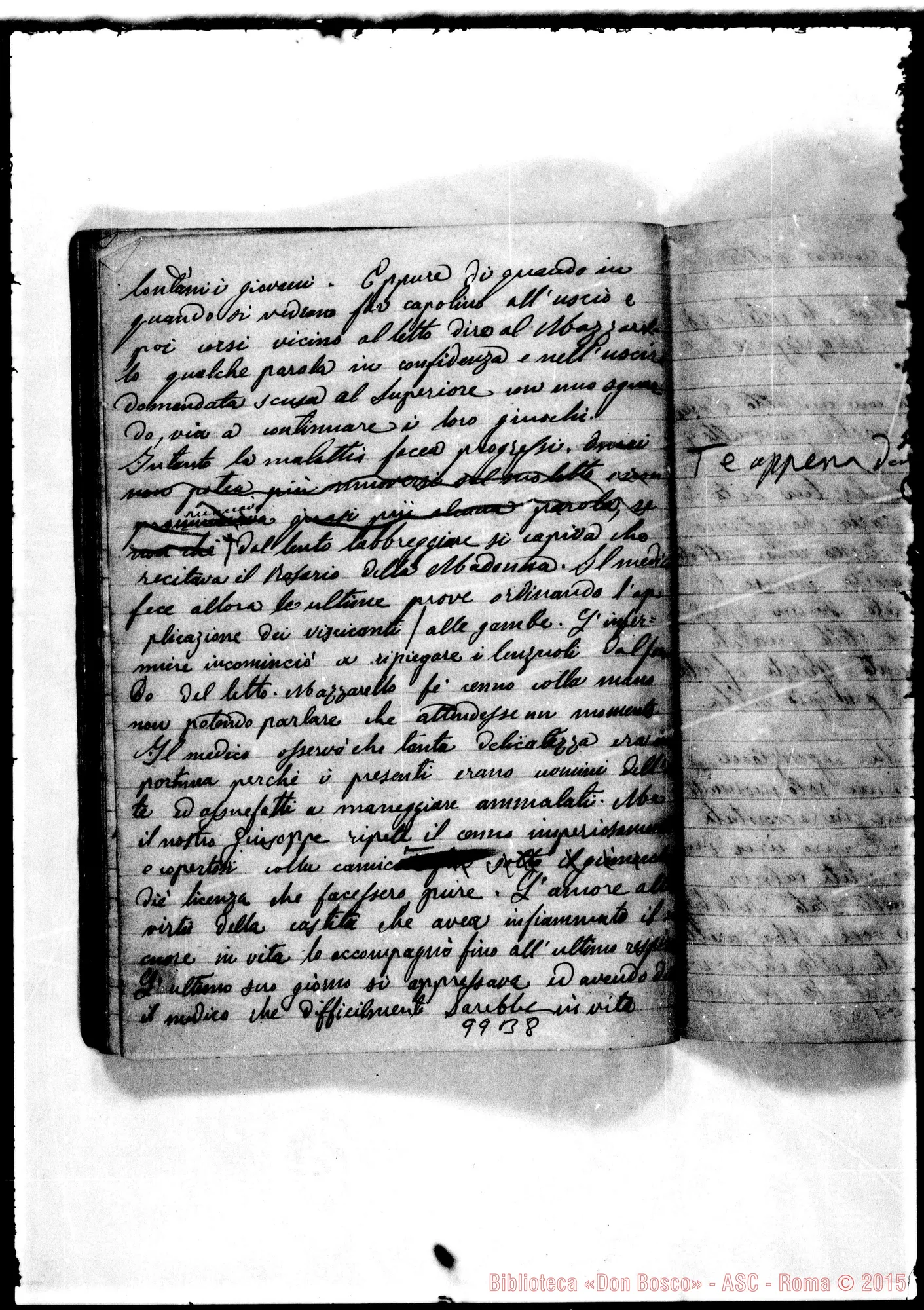 Fotogramma B 8 — Mazzarello Giuseppe: Ms. con correzioni Bosco. Quattro quaderni