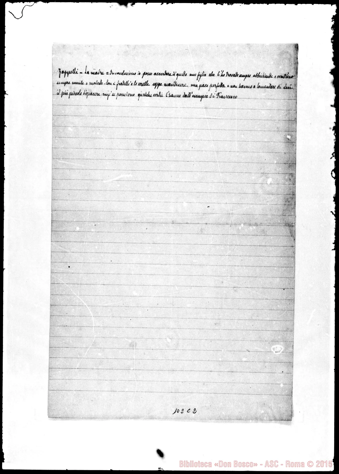 Fotogramma C 2 — Zappelli (-J-1883). Ms. Due redazioni