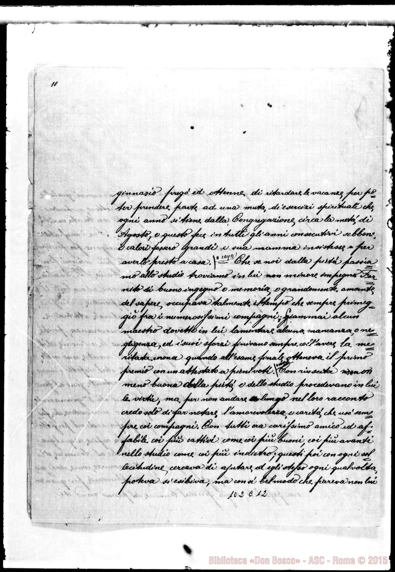Fotogramma C 12 — Zappelli (-J-1883). Ms. Due redazioni
