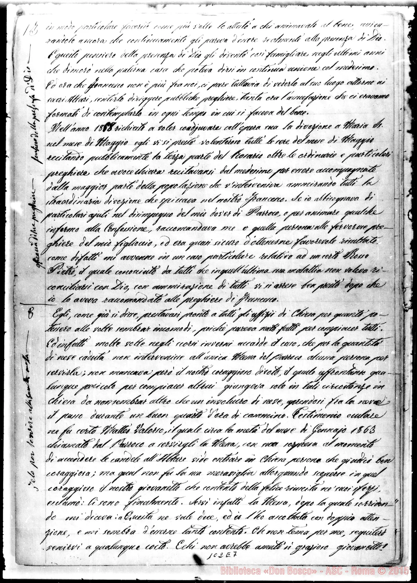 Fotogramma E 7 — Besucco (ASC 133). Ms. di Francesco Pepino, parroco. Ms. con correzioni Bosco