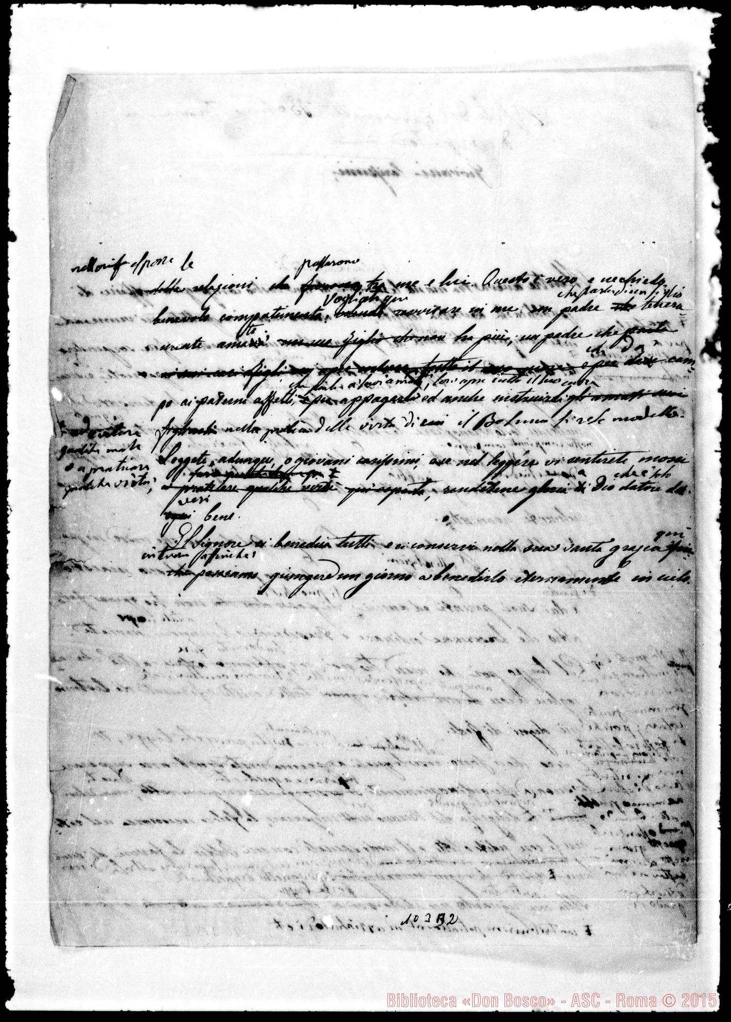 Fotogramma B 2 — Ms. con molte aggiunte E correzioni Bosco