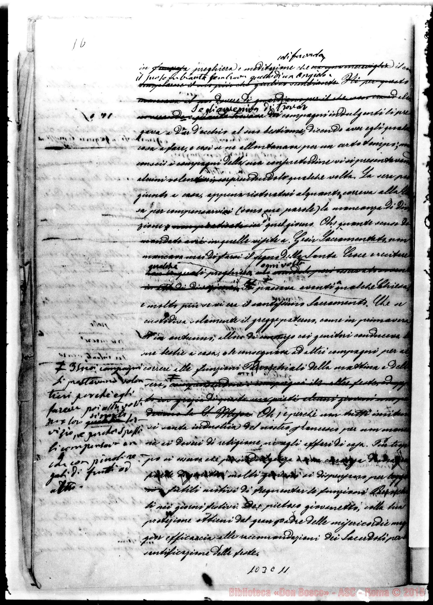 Fotogramma C 11 — Ms. con molte aggiunte E correzioni Bosco