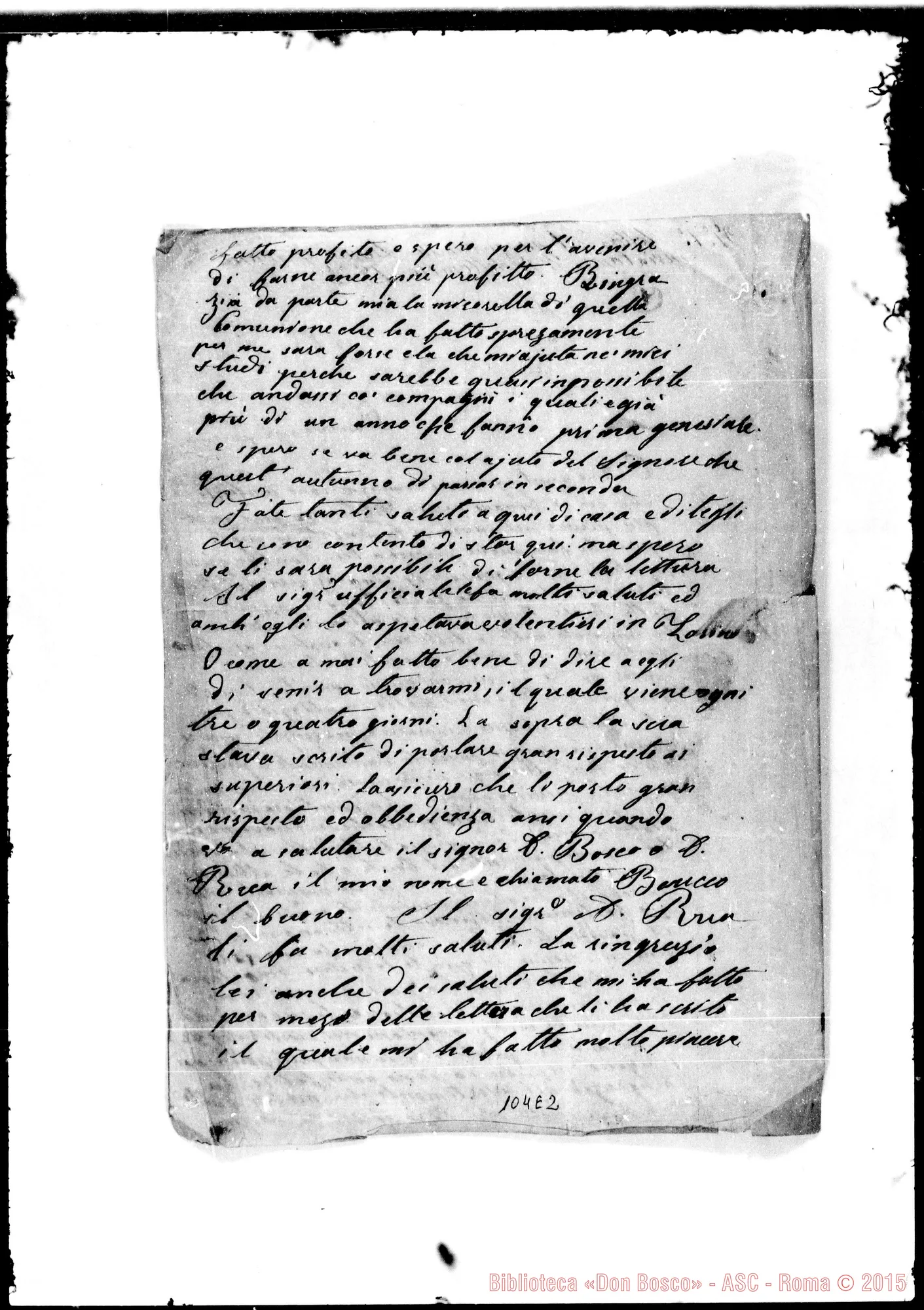 Fotogramma E 2 — (ASC 123) Lettere: Besucco-D. Pepino (suo padrino)
