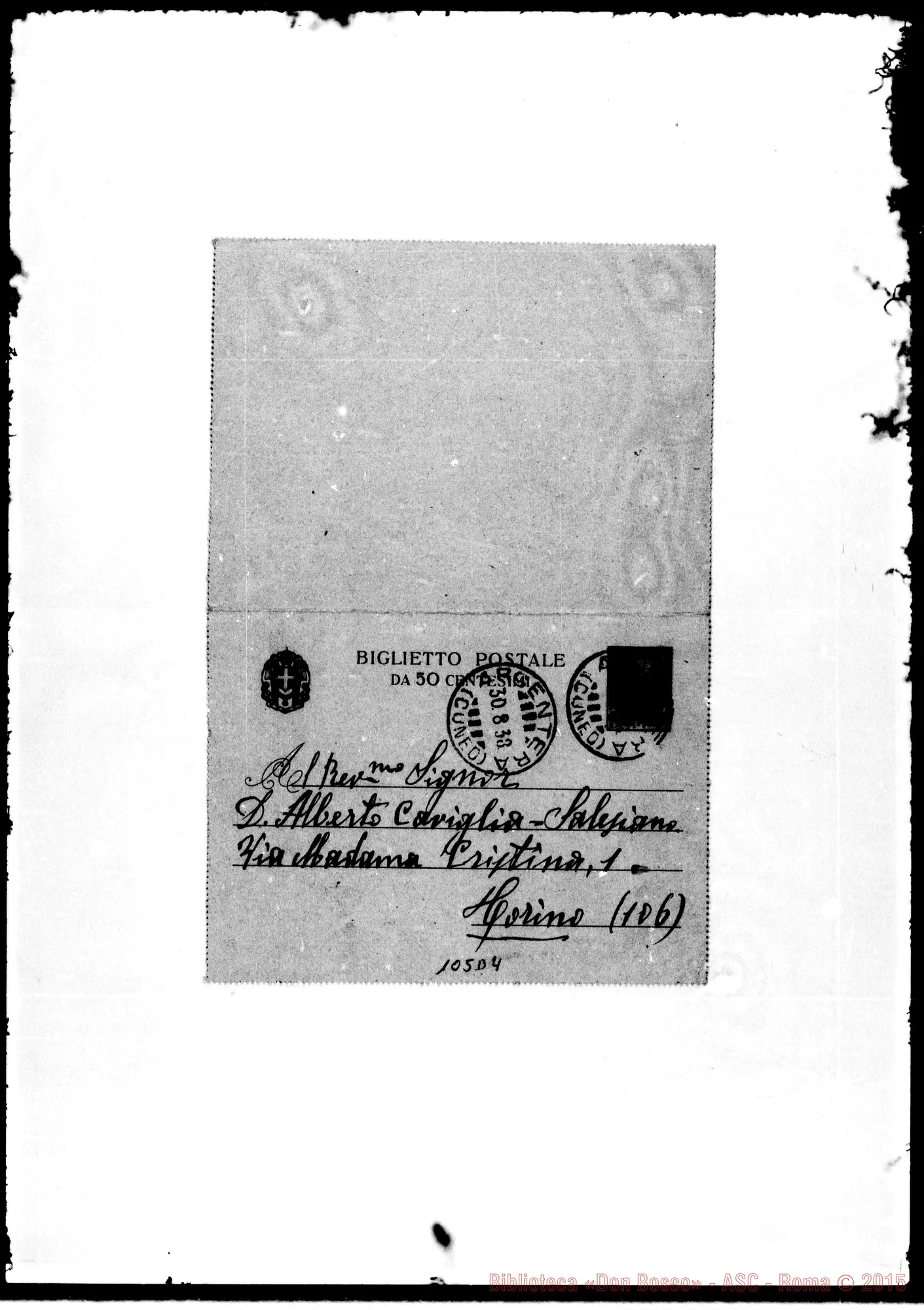 Fotogramma D 4 — D. Giuseppe Andreis-Superiori Salesiani. (1938)