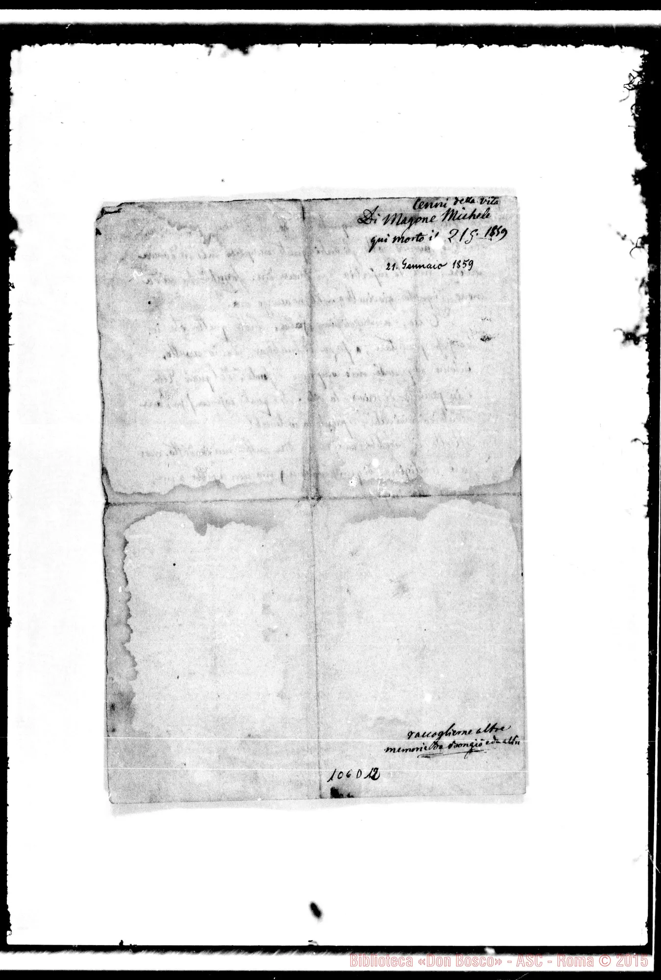 Fotogramma D 12 — Cenni sulla vita del Magone. Ms.
