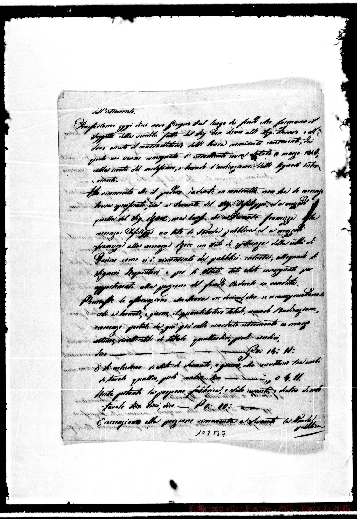 Fotogramma B 7 — Contratto per vendita pezzo di casa: 1849, Ferrerò Giacomo