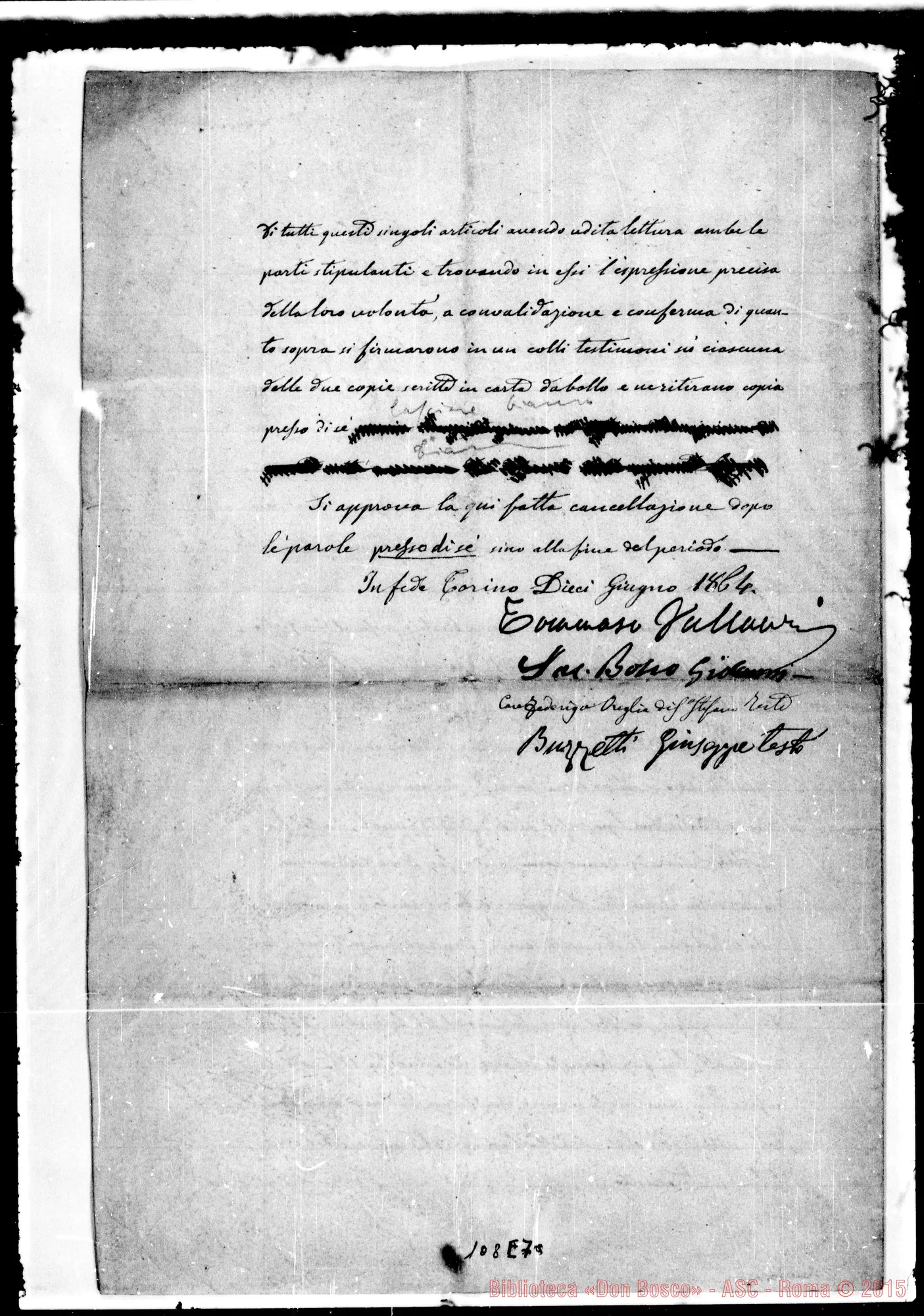Fotogramma E 7 — Vallauri. Ms. con firma aut. Bosco