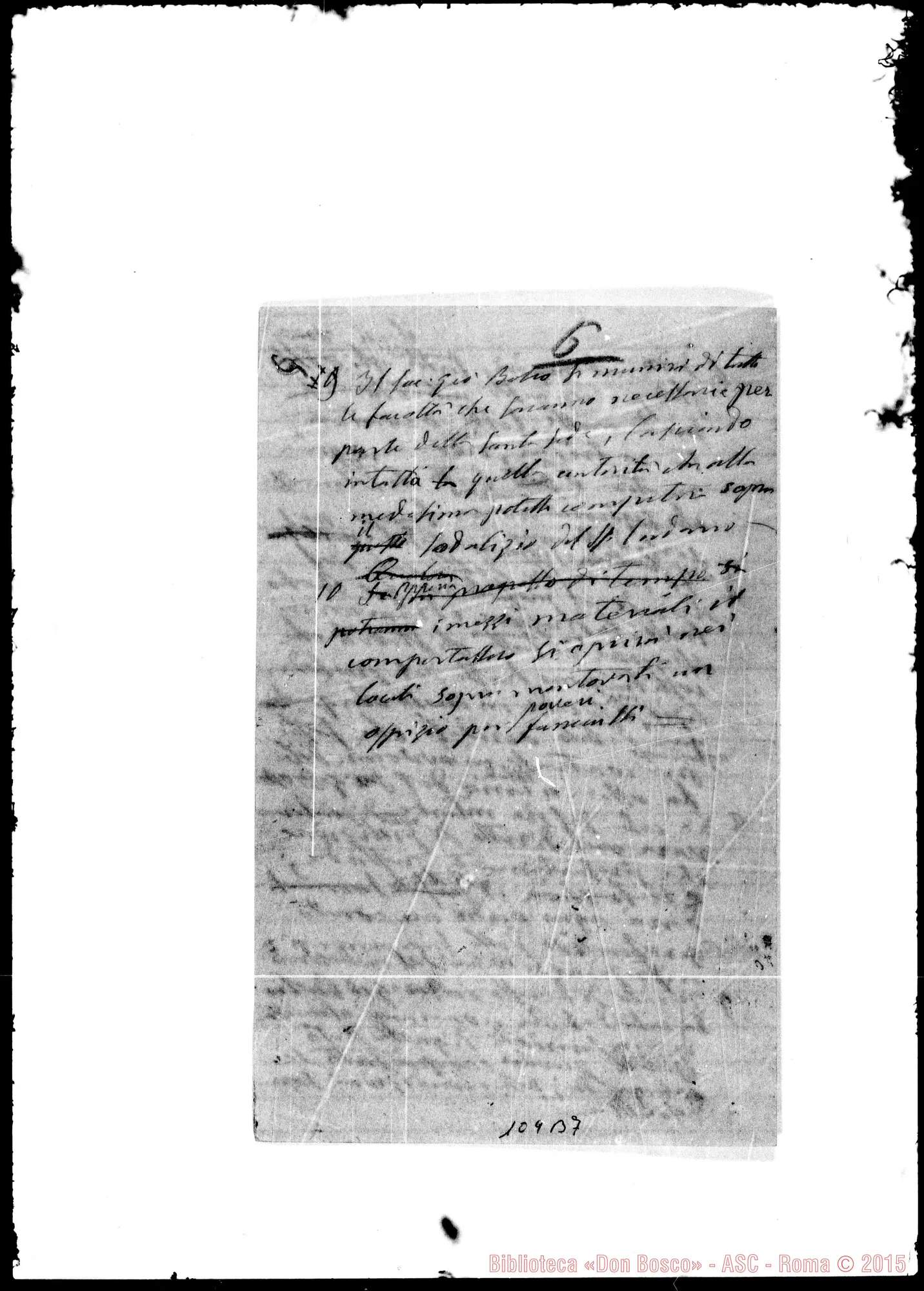Fotogramma B 7 — Roma, Sacro Sudario. Minuta ms. Bosco