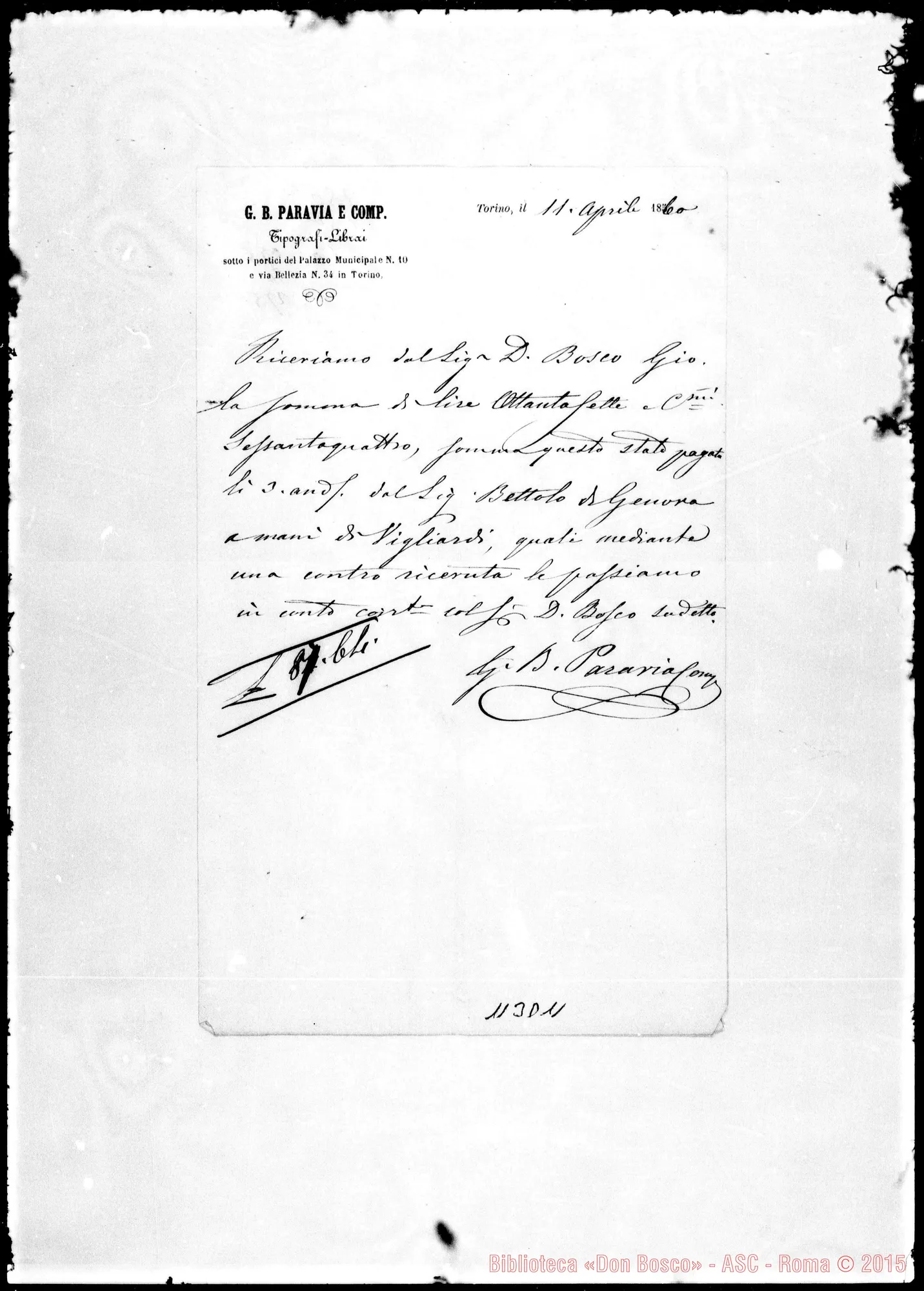 Fotogramma D 11 — Paravia: tipografia E Libreria editrice Cfr. anche: Contratti (109 D 12)