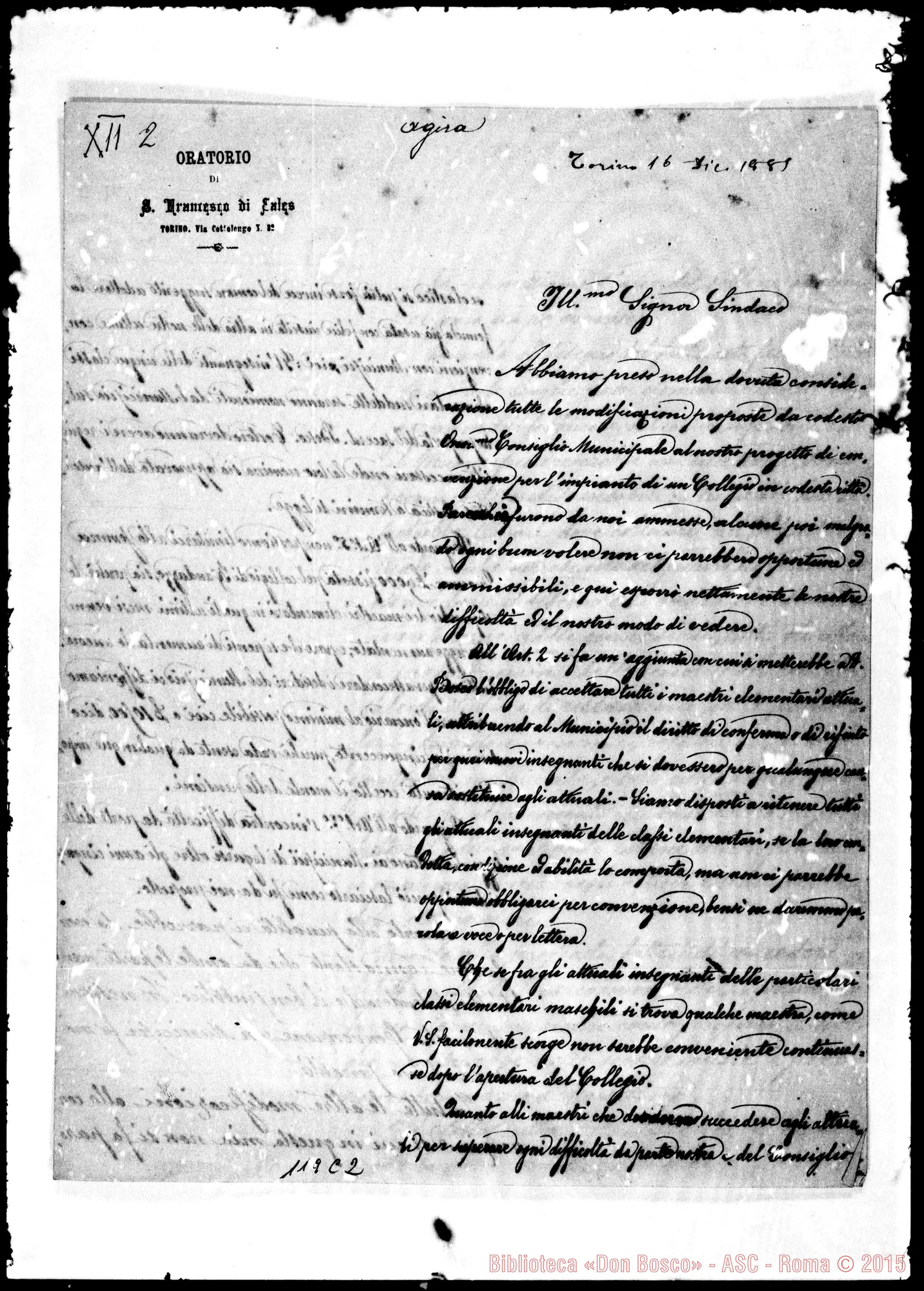 Fotogramma C 2 — Bosco-Sindaco Agira. Copia di lettera