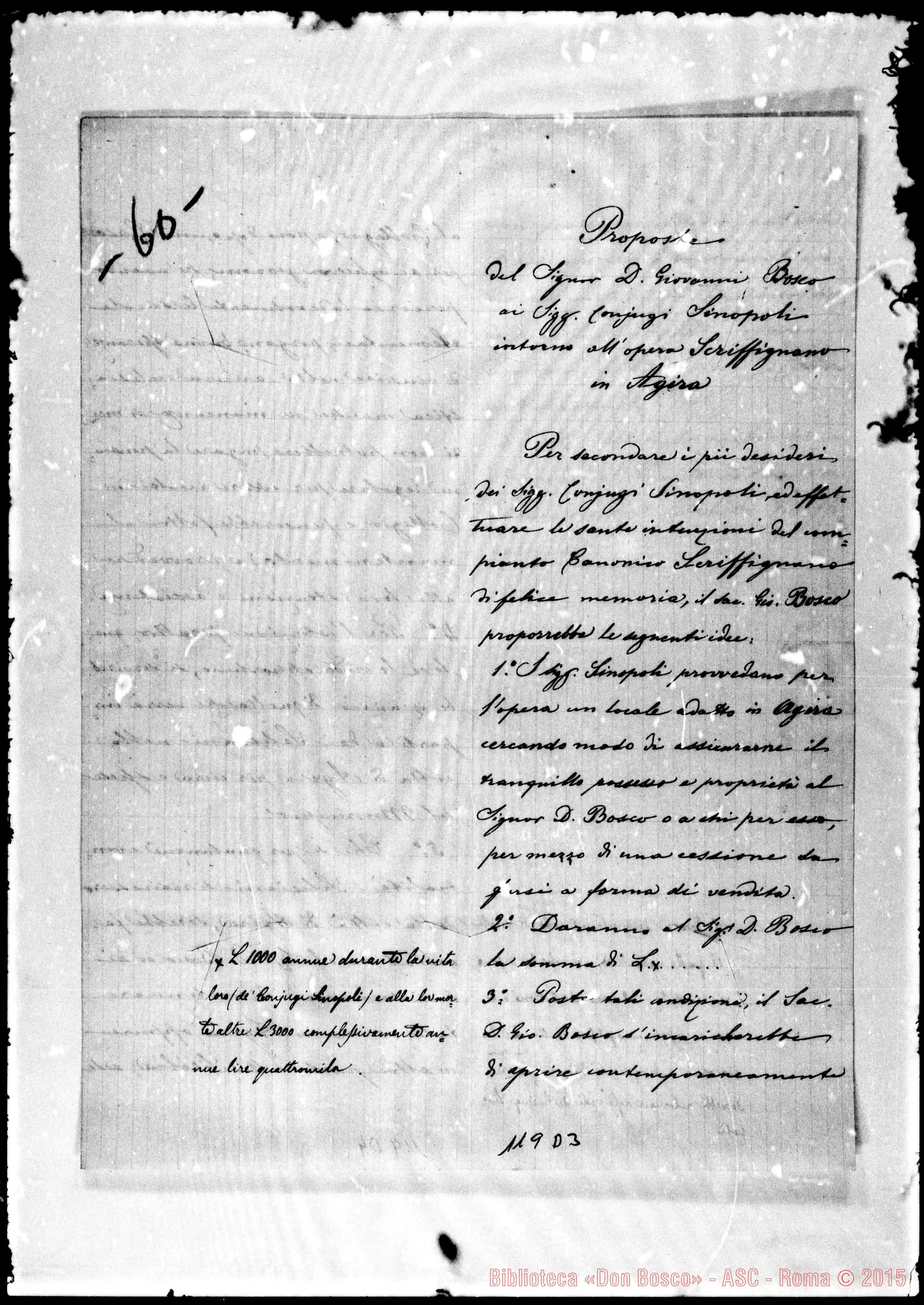 Fotogramma D 3 — Proposte per l’opera di Scriffignano: Bosco-Sigg. conjugi Sinopoli