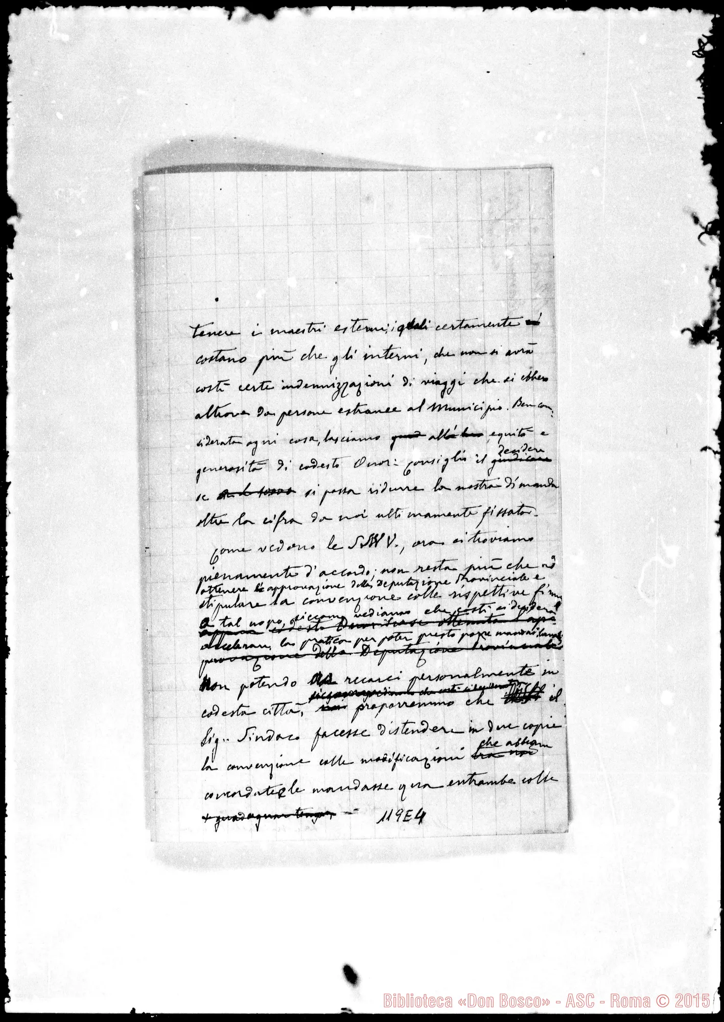 Fotogramma E 4 — Bosco E Rua-Consiglieri Agira. Minuta di lettera