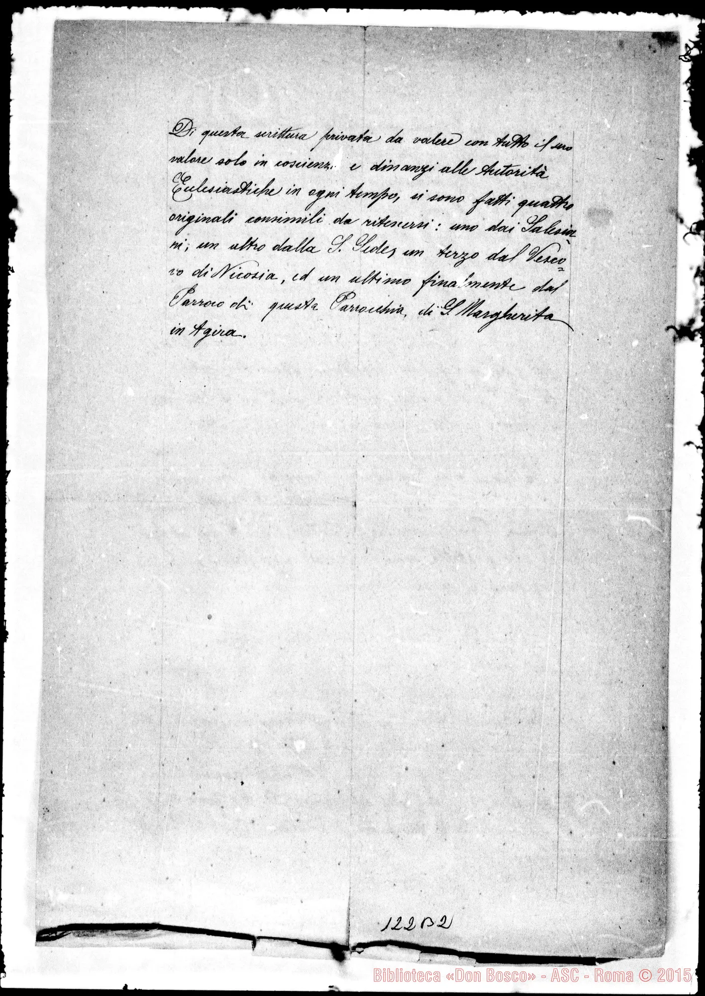 Fotogramma B 2 — Convenzione tra D. Rua E i Sig. Scriffignano. Ms.