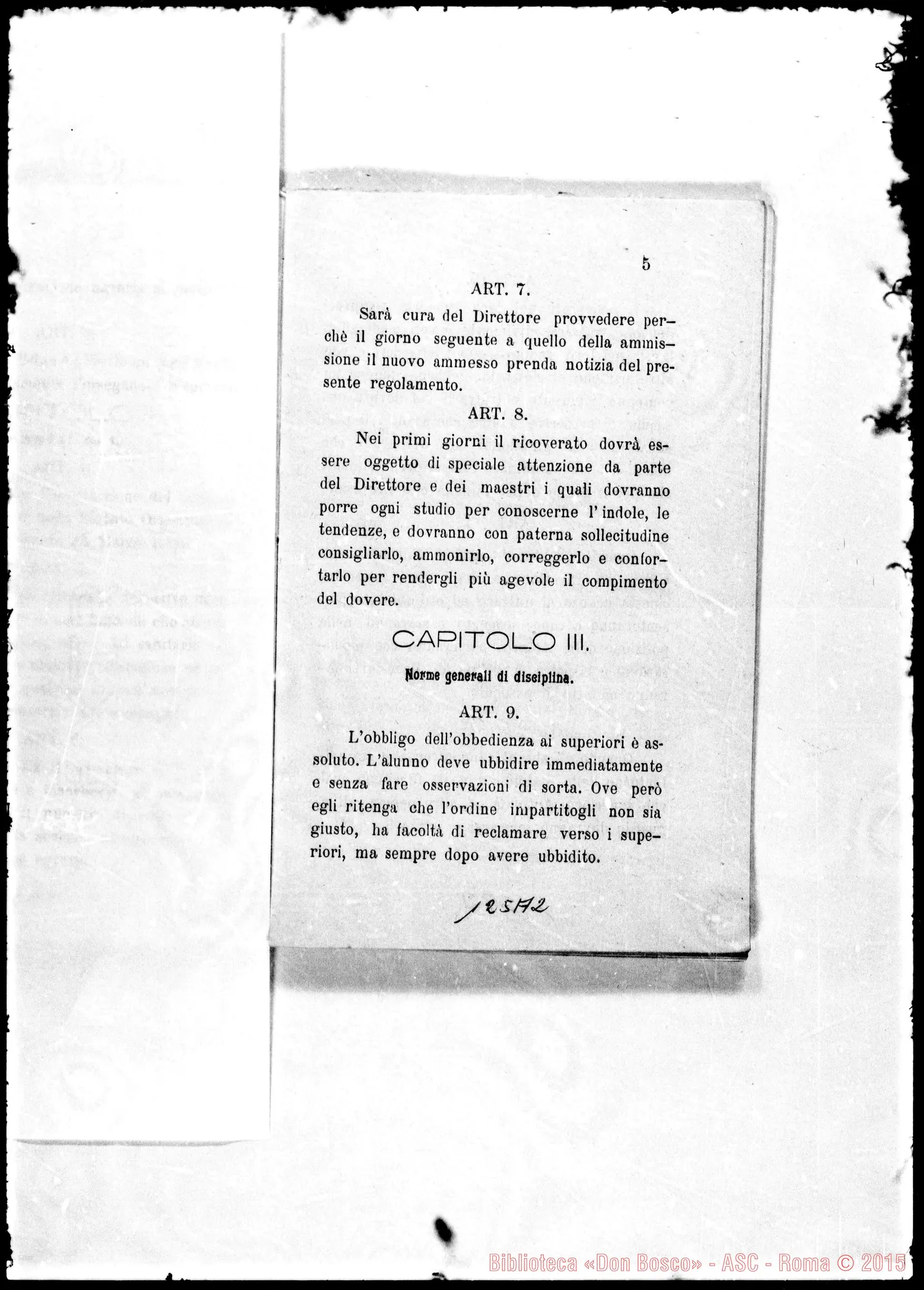 Fotogramma A 2 — Regolamento interno