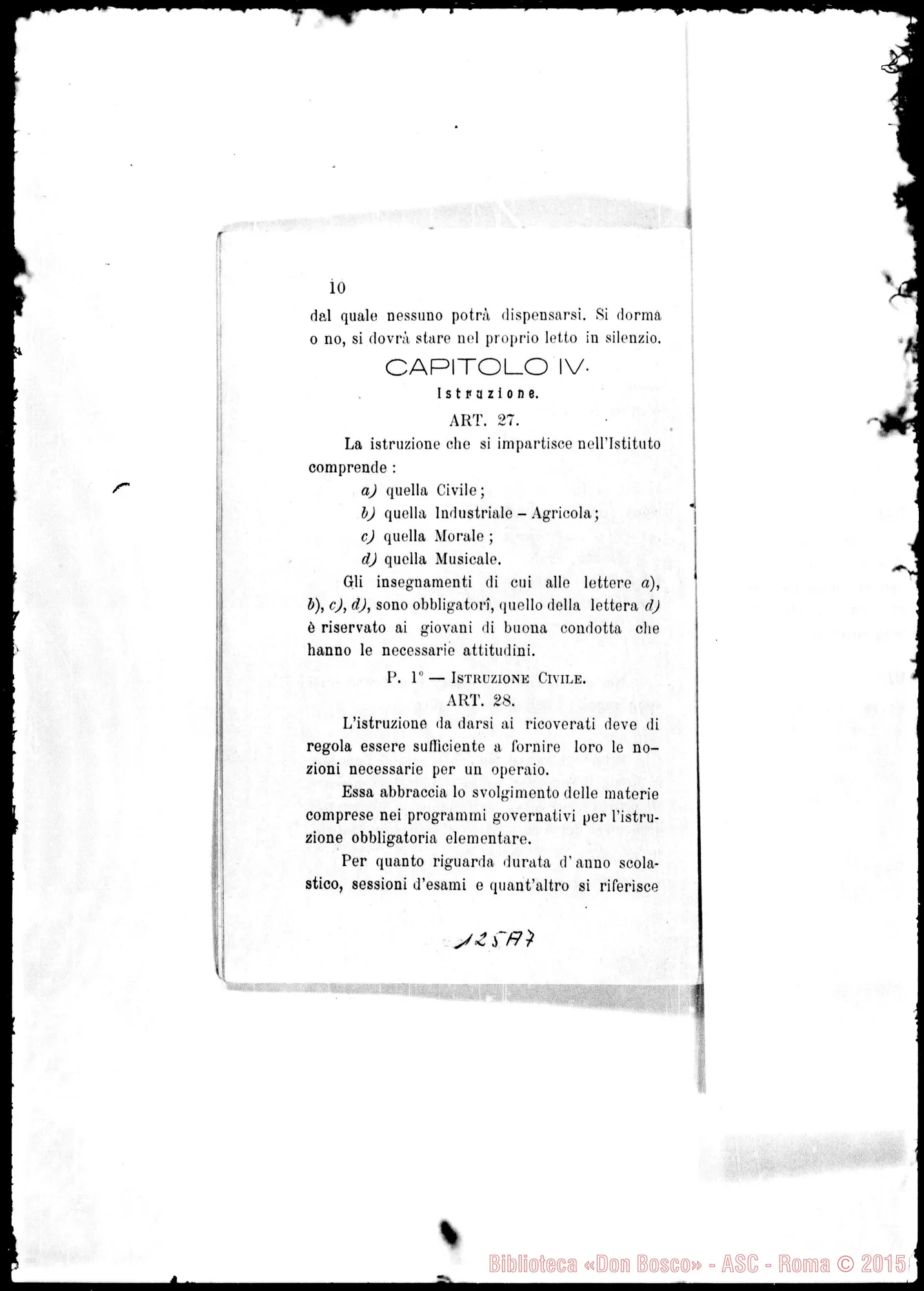 Fotogramma A 7 — Regolamento interno