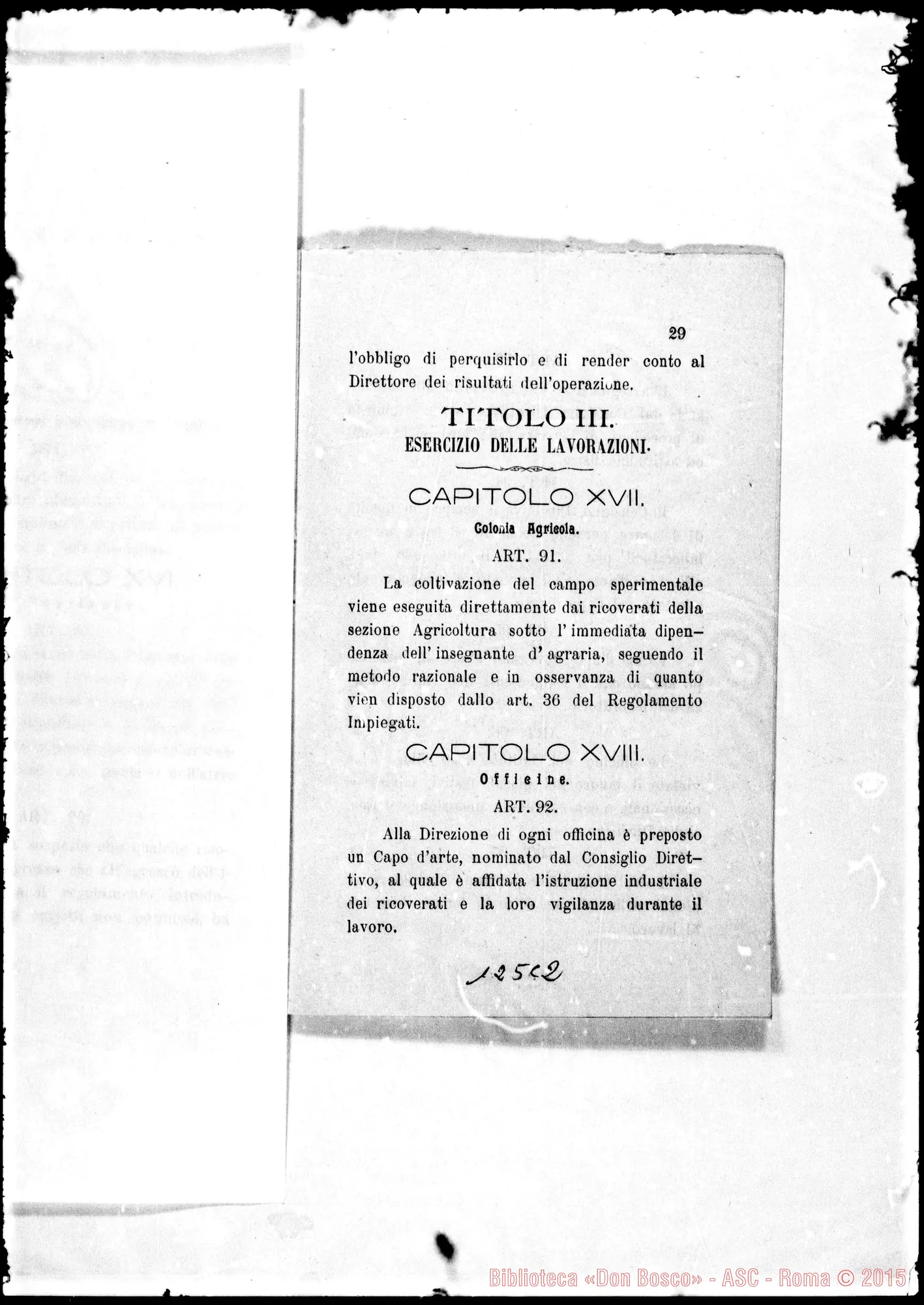 Fotogramma C 2 — Regolamento interno