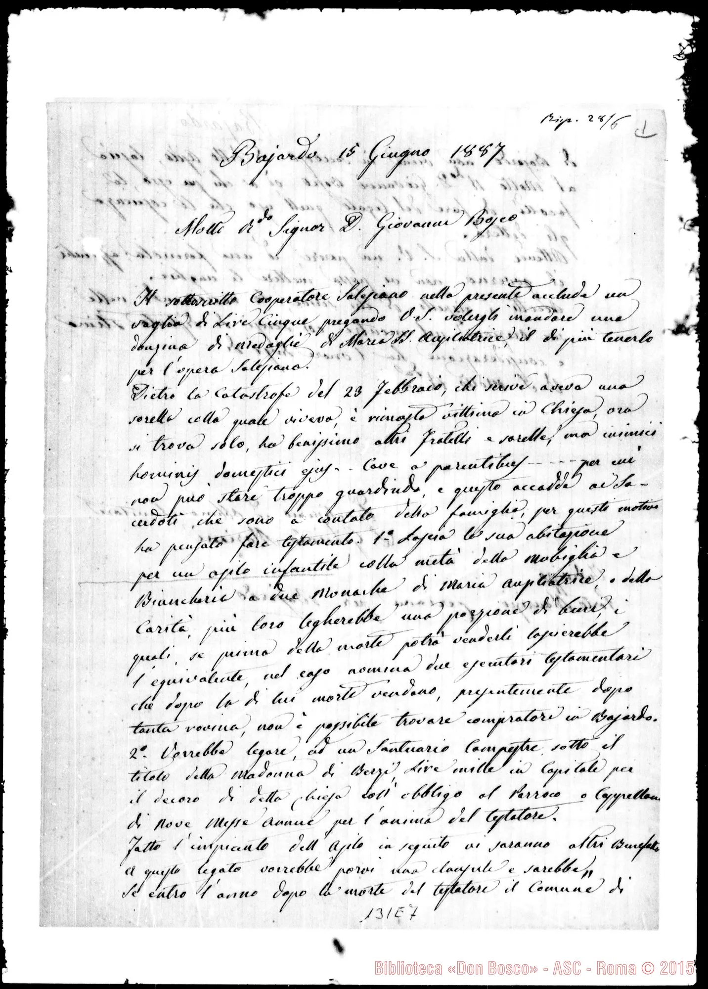 Fotogramma E 7 — Bojardo: Corrispond.: Giacinto Moriani-Bosco