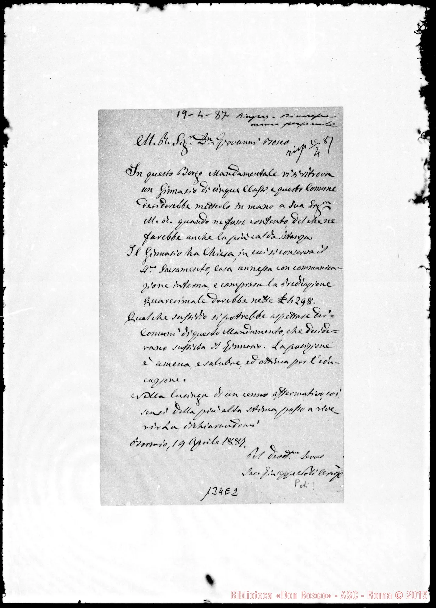 Fotogramma E 2 — Bormio: Corrispond.: Sac. Giuseppe Poli-Bosco