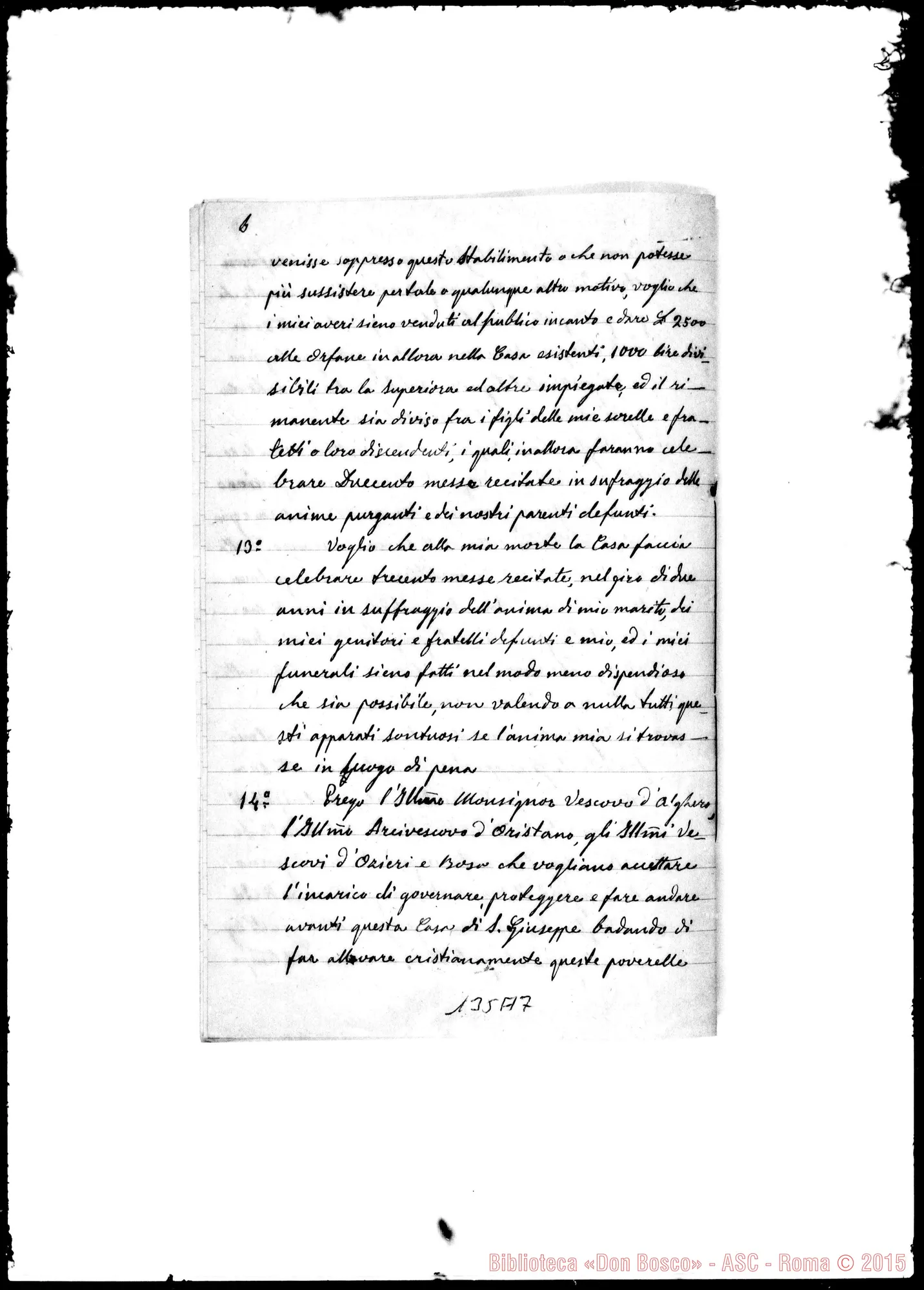 Fotogramma A 7 — Testamento olografo di Placida Passino