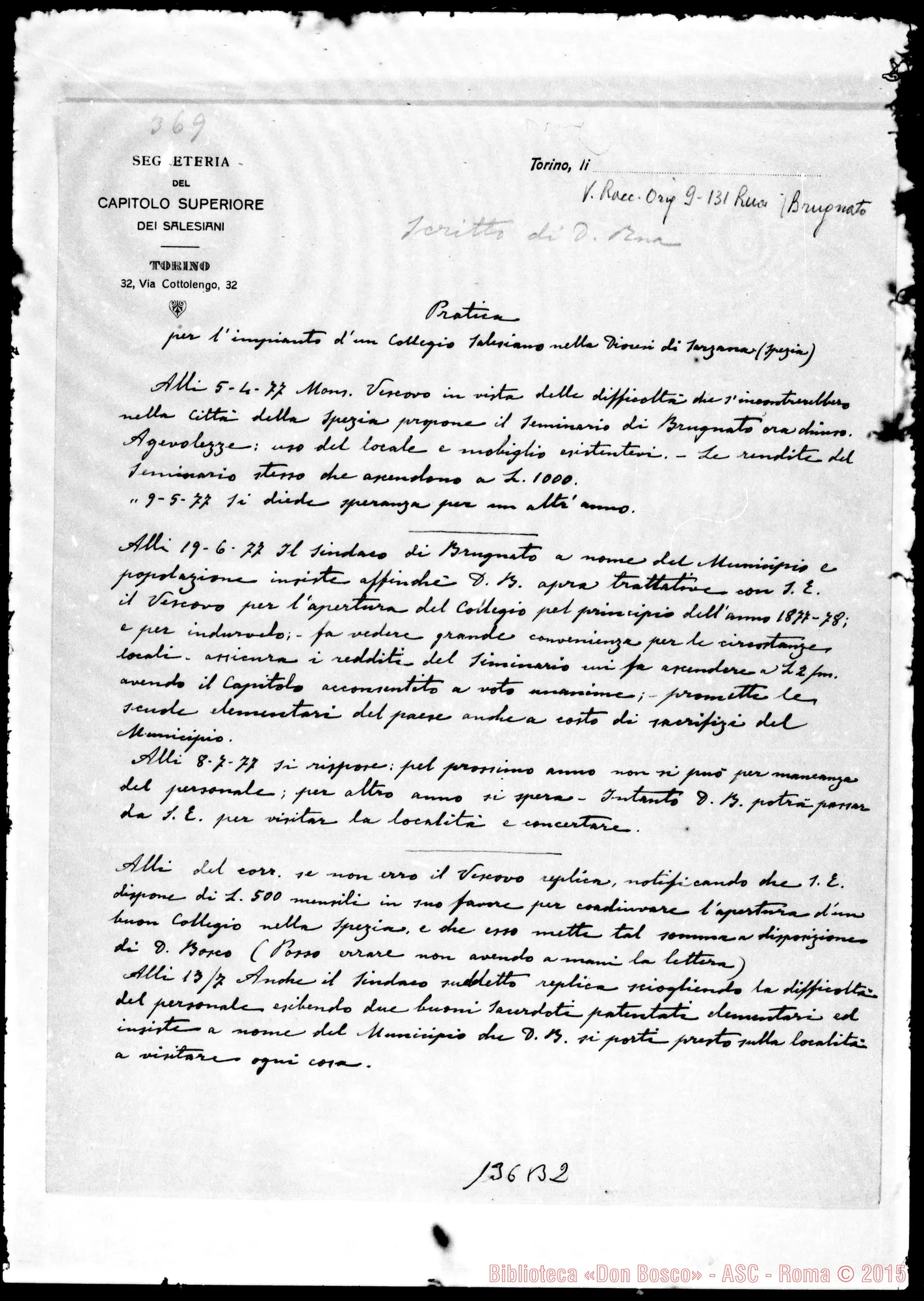 Fotogramma B 2 — Pratica. Ms.
